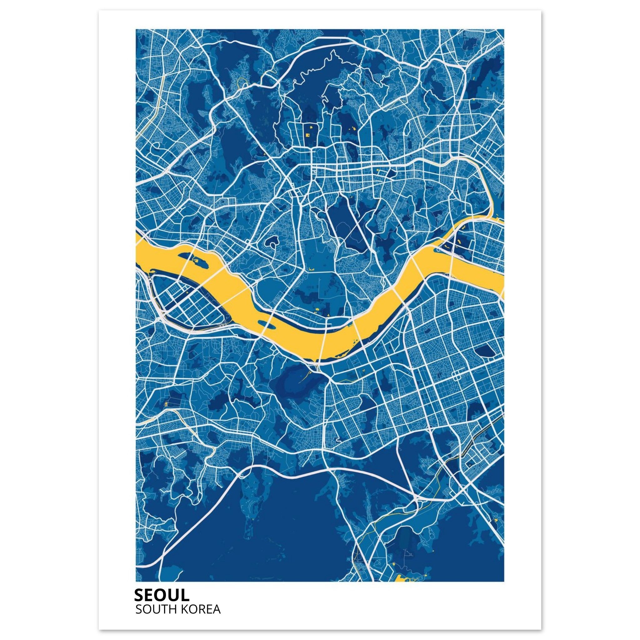 Seoul South Korea City Map Poster | Custom Map Art Print - Ink And Atlas