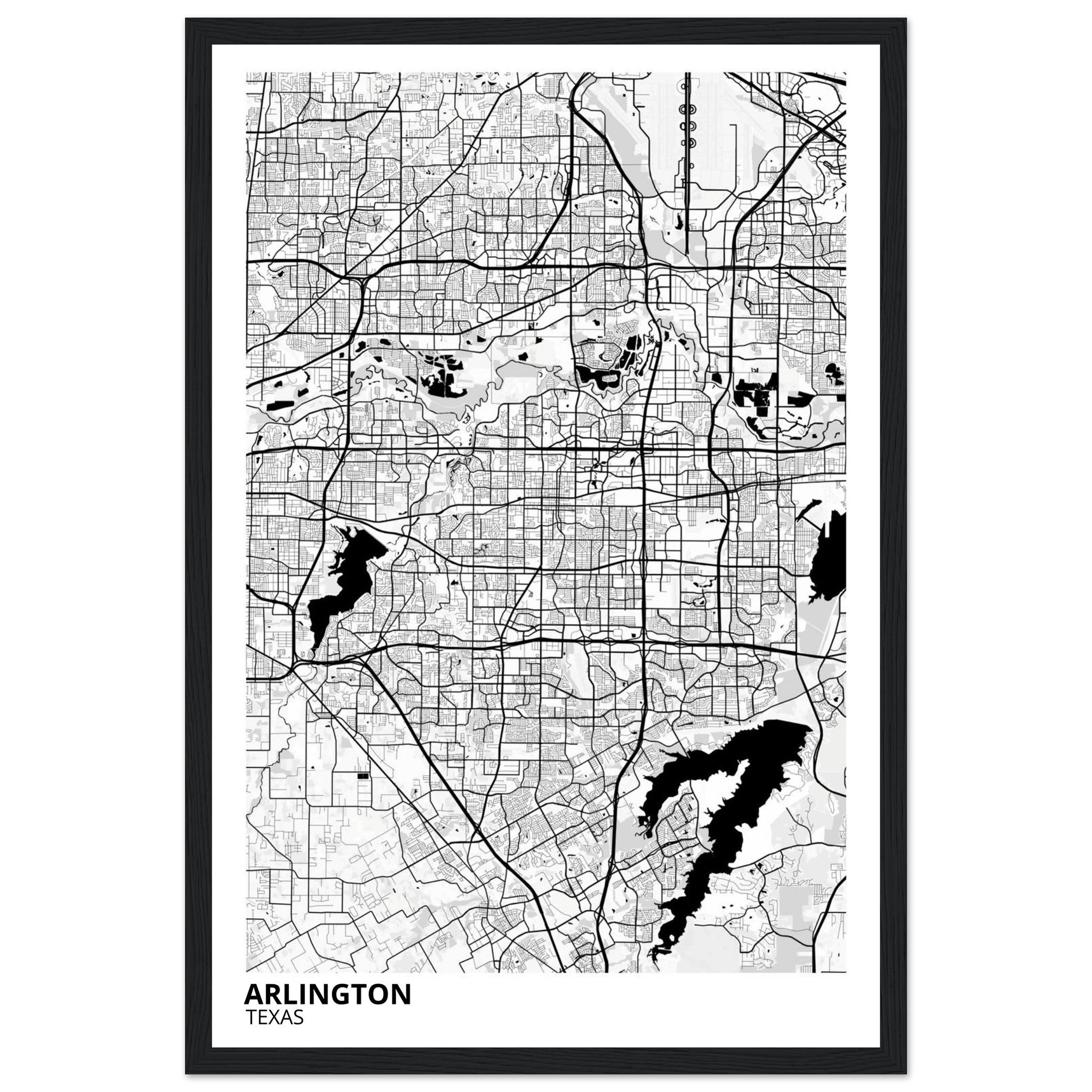 Arlington Texas City Map Poster | Custom Map Art Print - Ink And Atlas