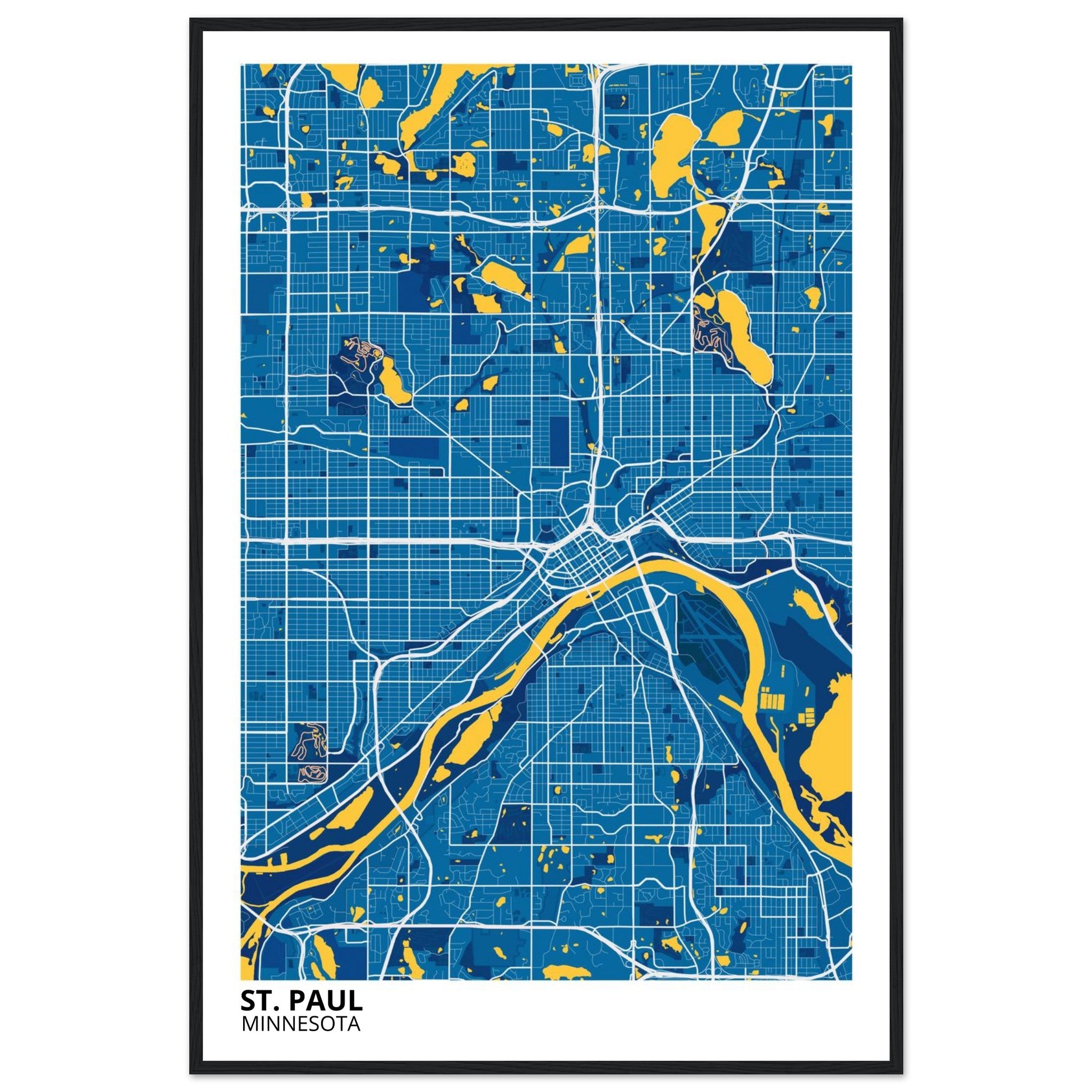 st paul map poster print