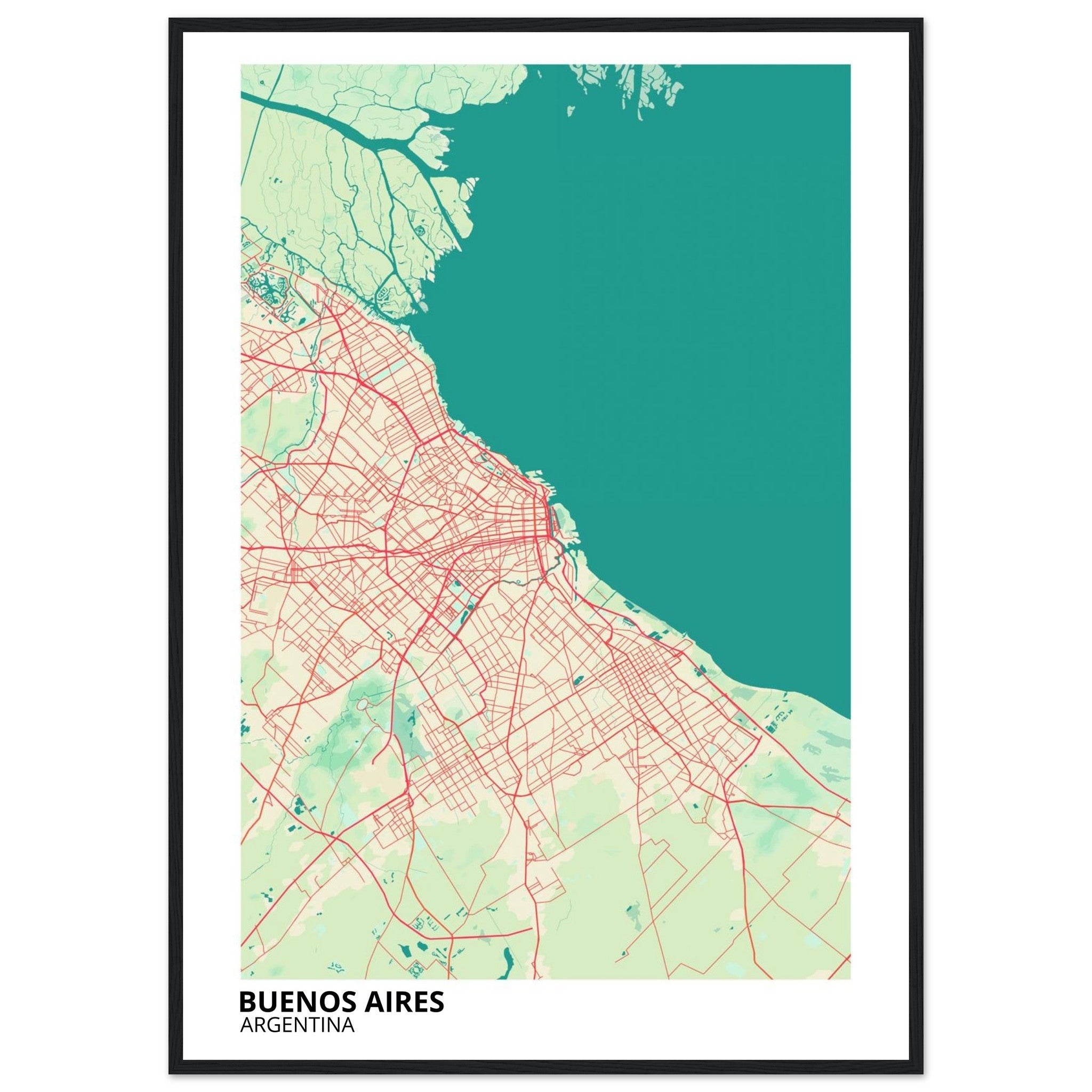 buenos aires argentina map poster print