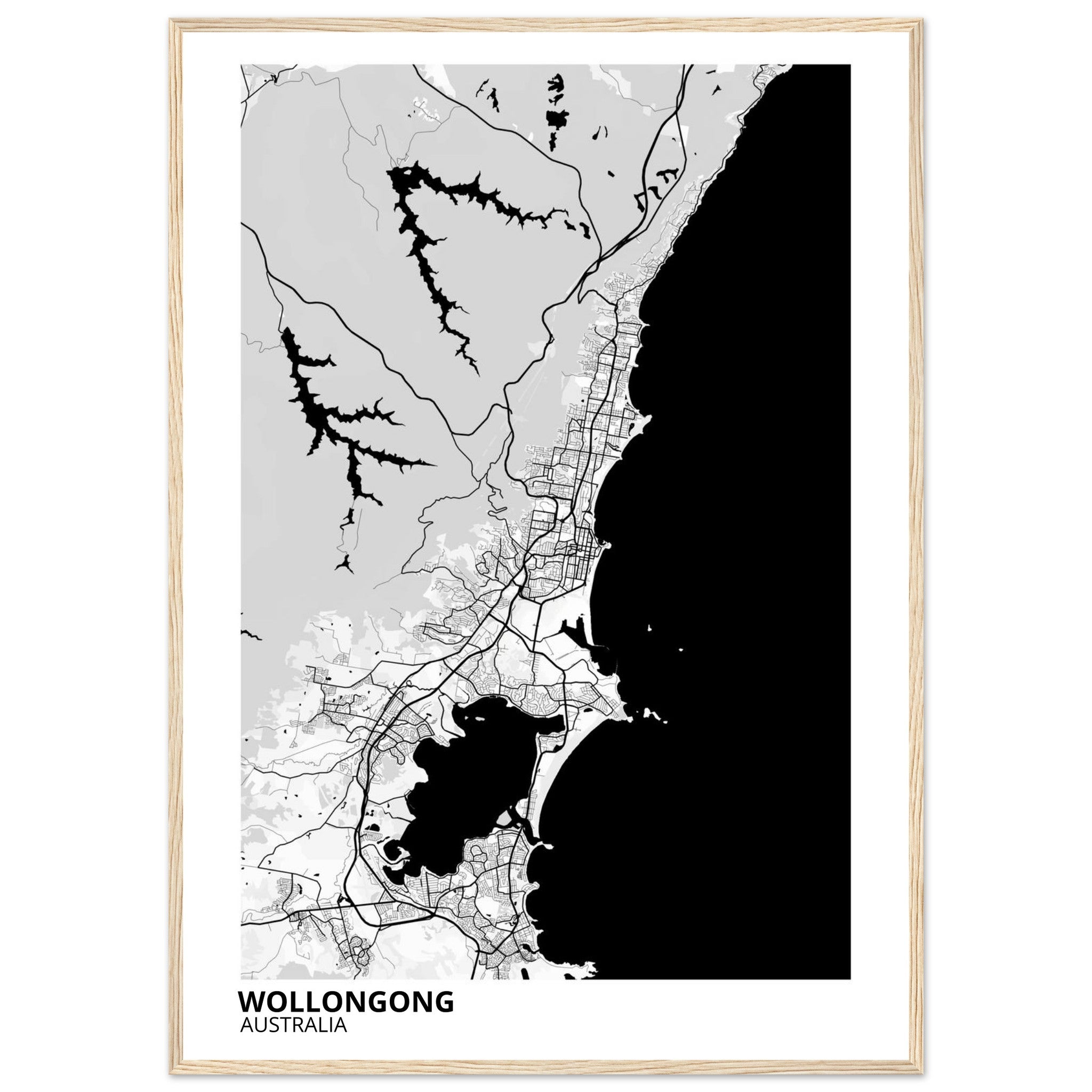 Wollongong Australia City Map Poster | Custom Map Art Print - Ink And Atlas