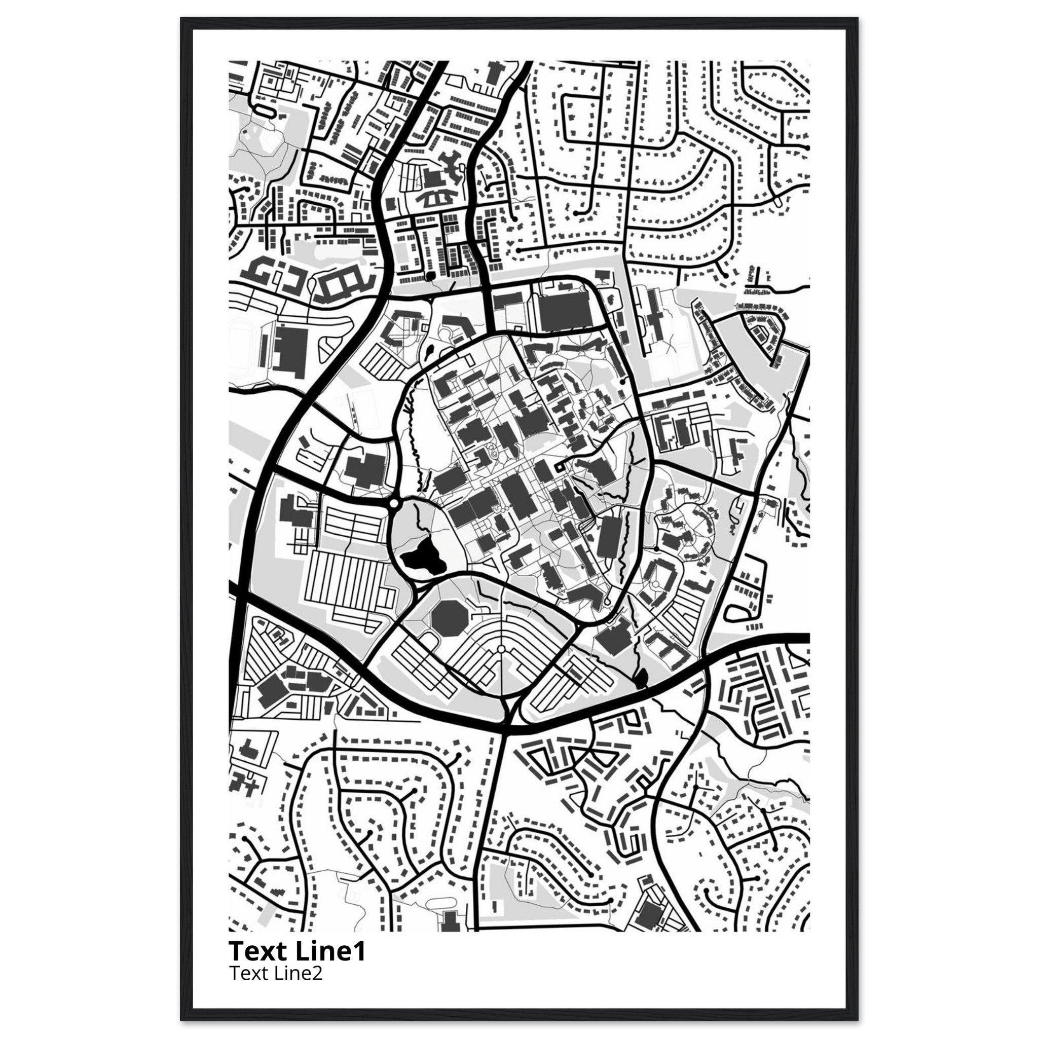 george mason university virginia modern campus map print