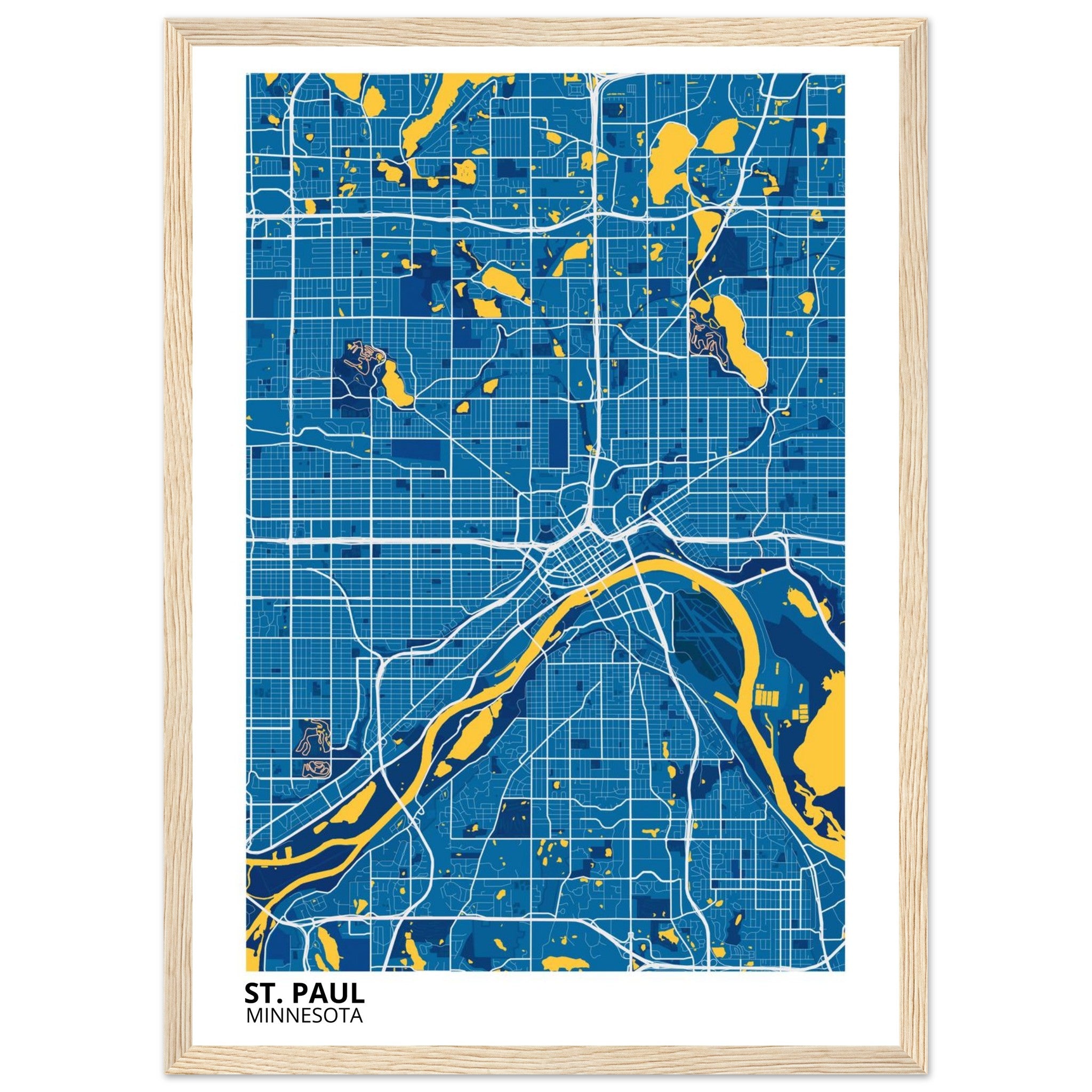 st paul map poster print