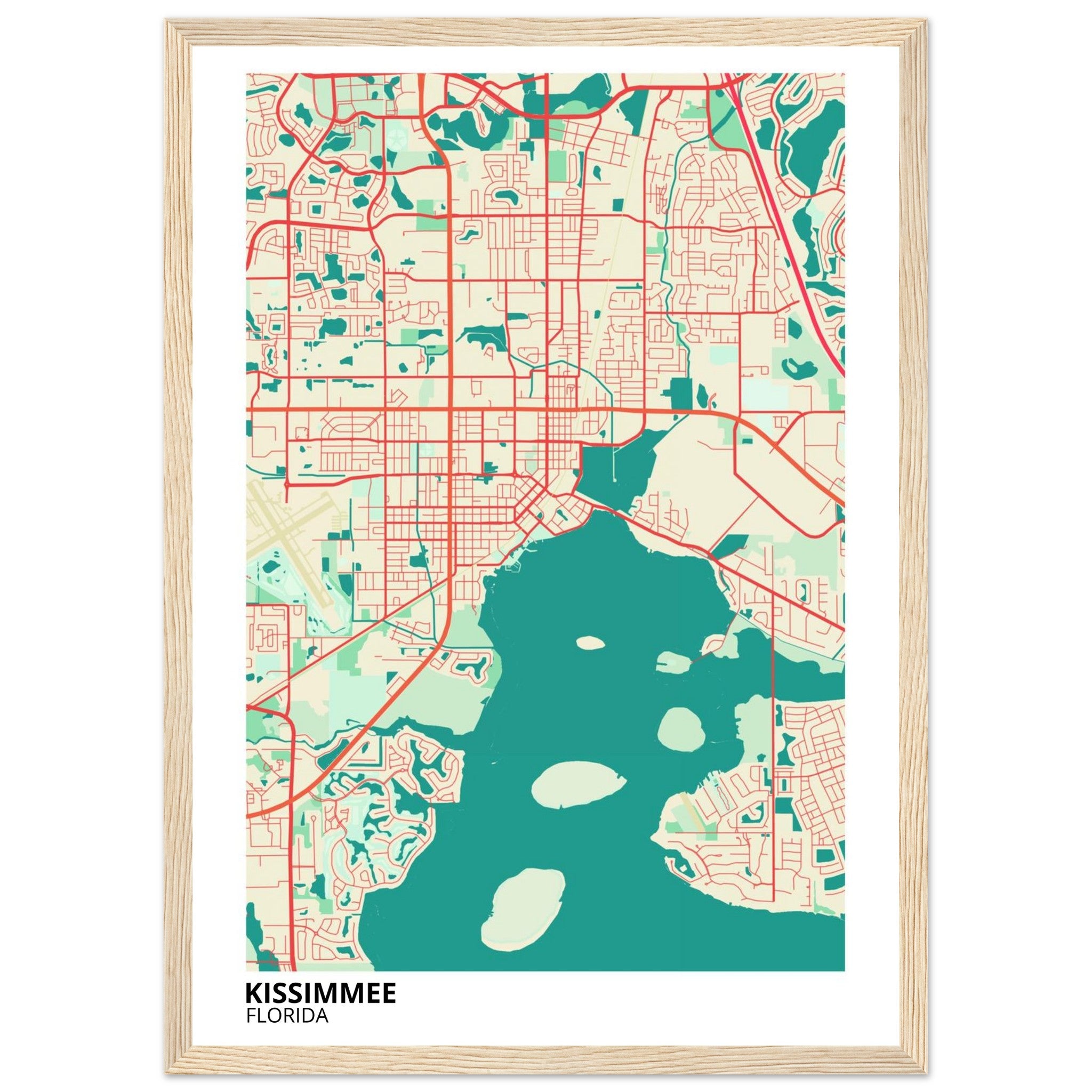 Kissimmee Florida City Map Poster | Custom Map Art Print - Ink And Atlas