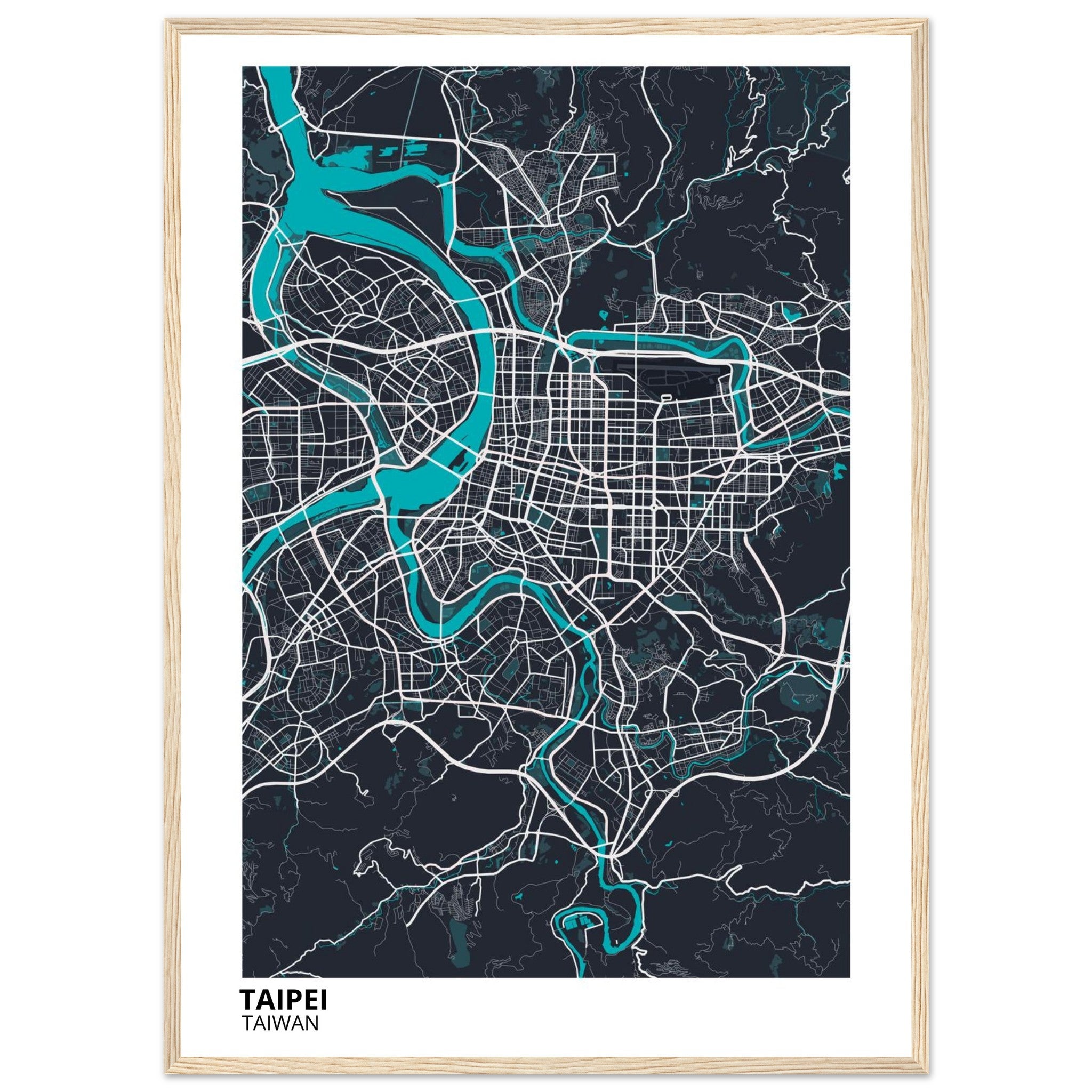 Taipei Taiwan City Map Poster | Custom Map Art Print - Ink And Atlas