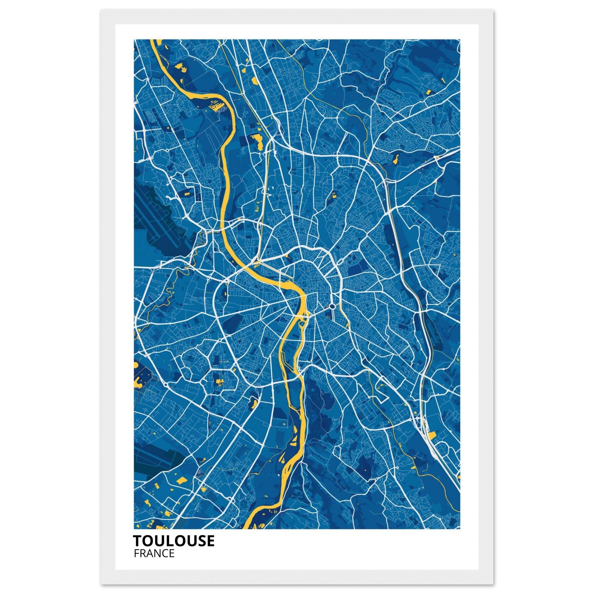 Toulouse France City Map Poster | Custom Map Art Print - Ink And Atlas