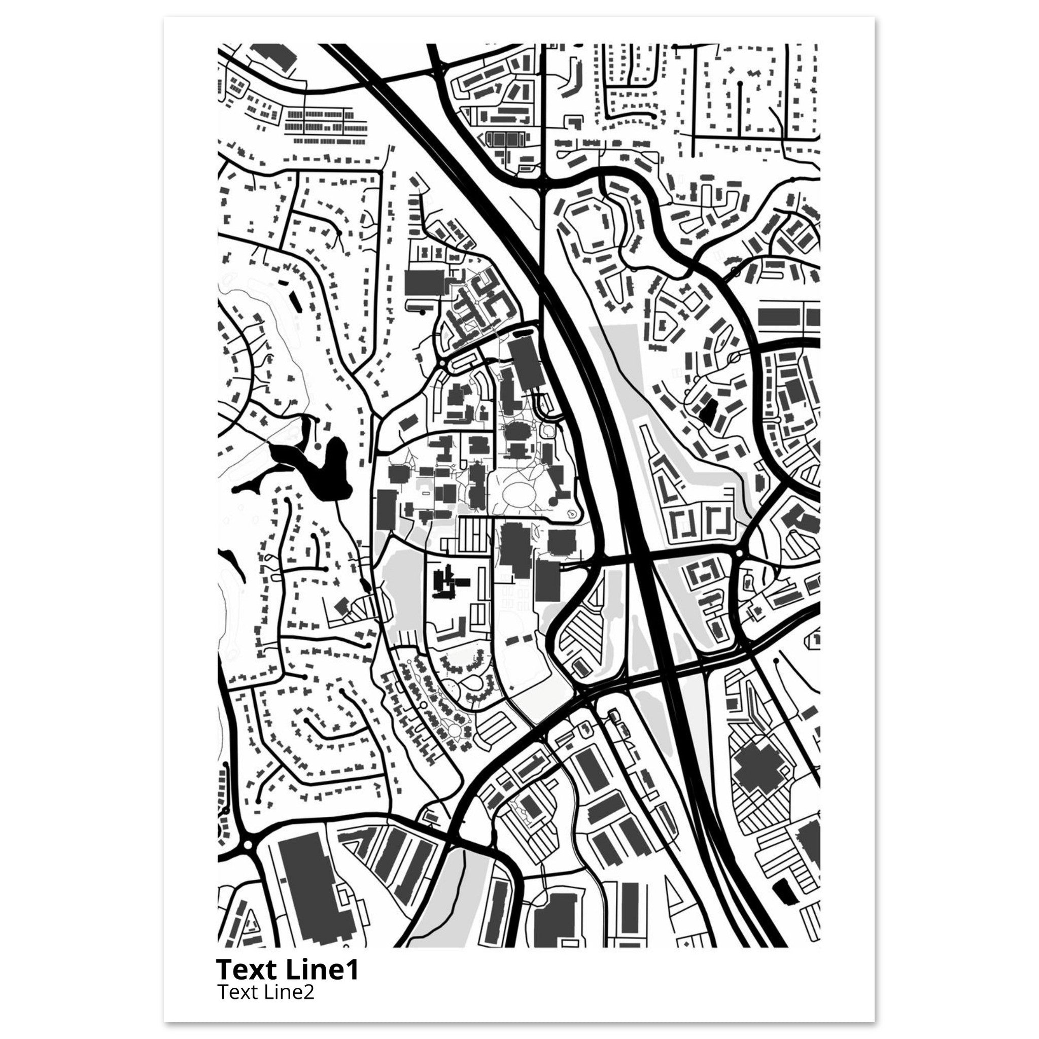 kennesaw state university georgia modern campus map print