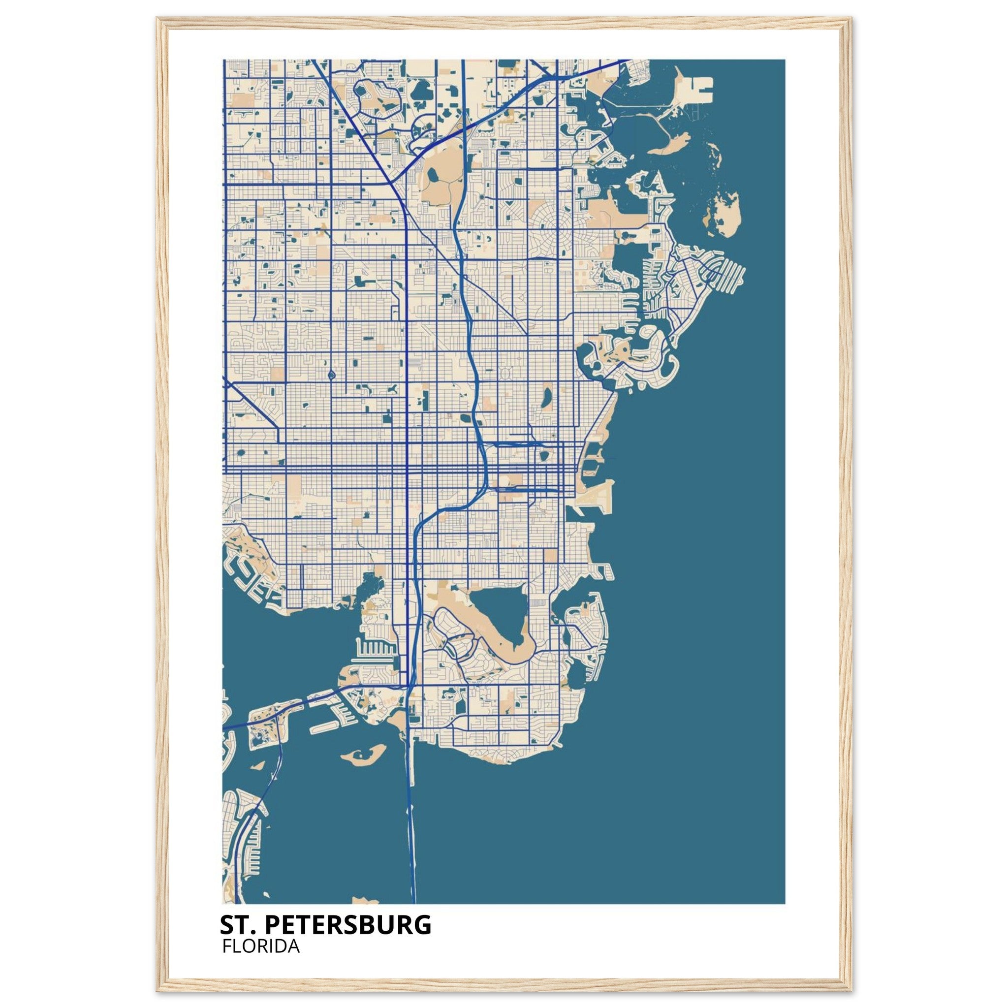 St. Petersburg Florida City Map Poster | Custom Map Art Print - Ink And Atlas