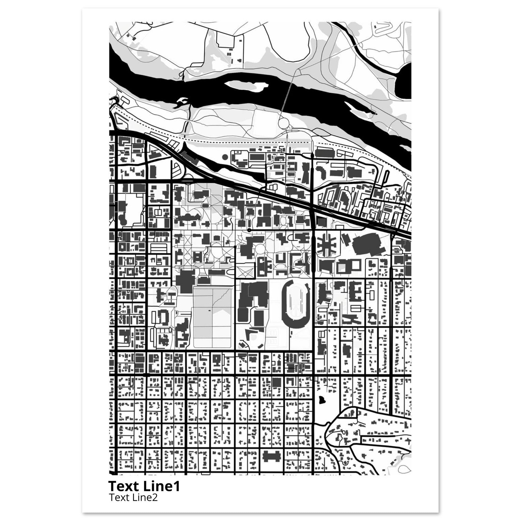 University of Oregon Campus Map Poster | Graduation Gift - Ink And Atlas