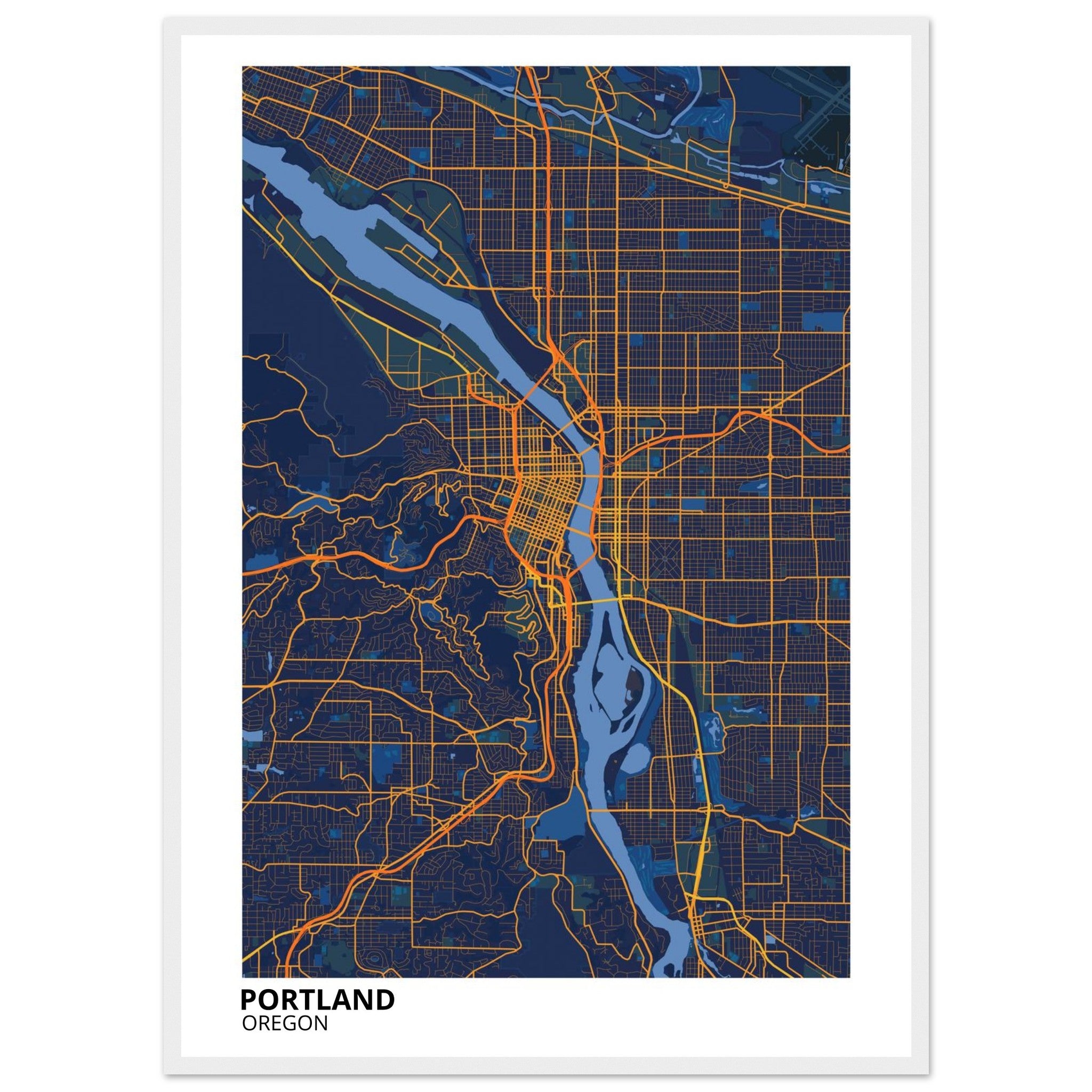 portland map poster print