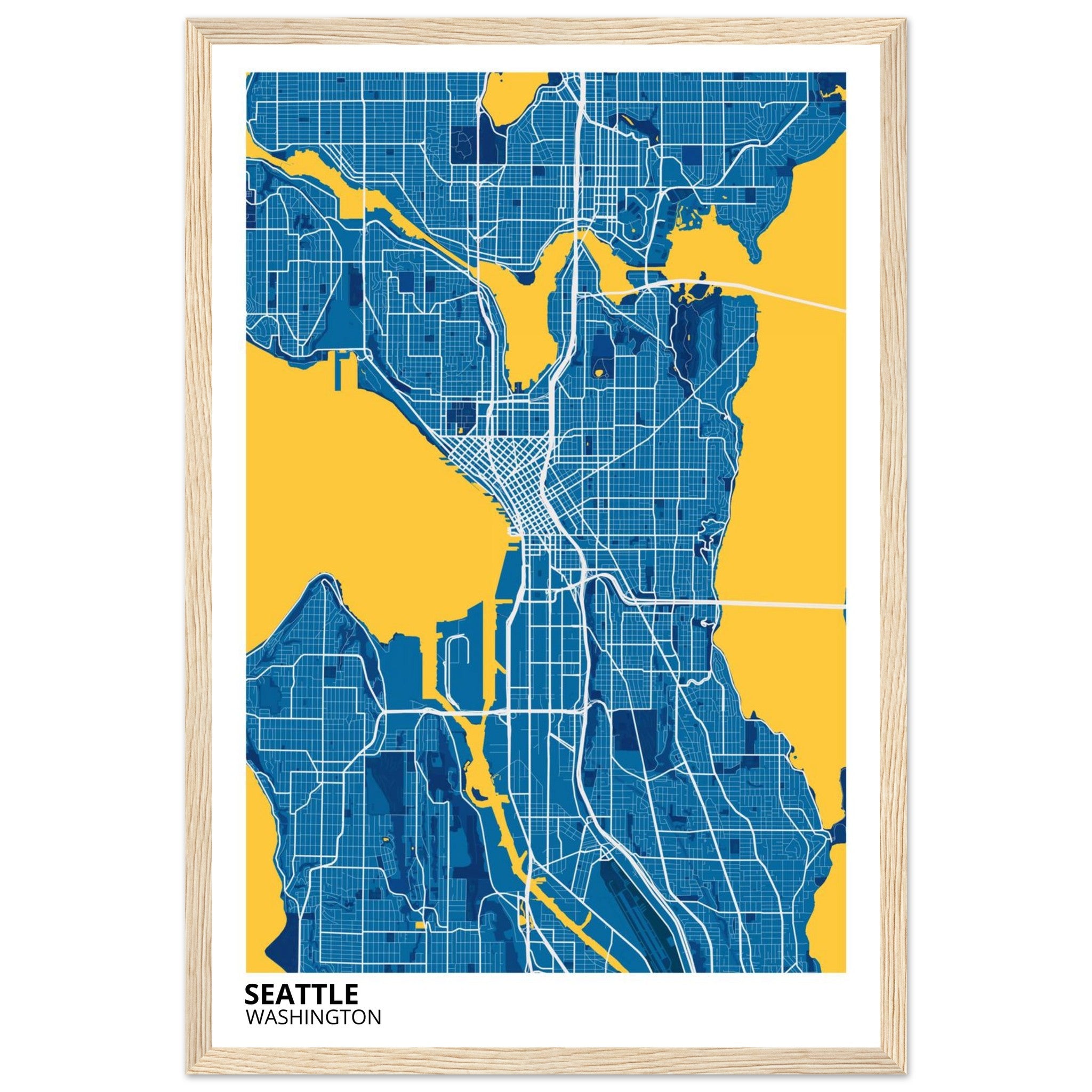 seattle map poster print