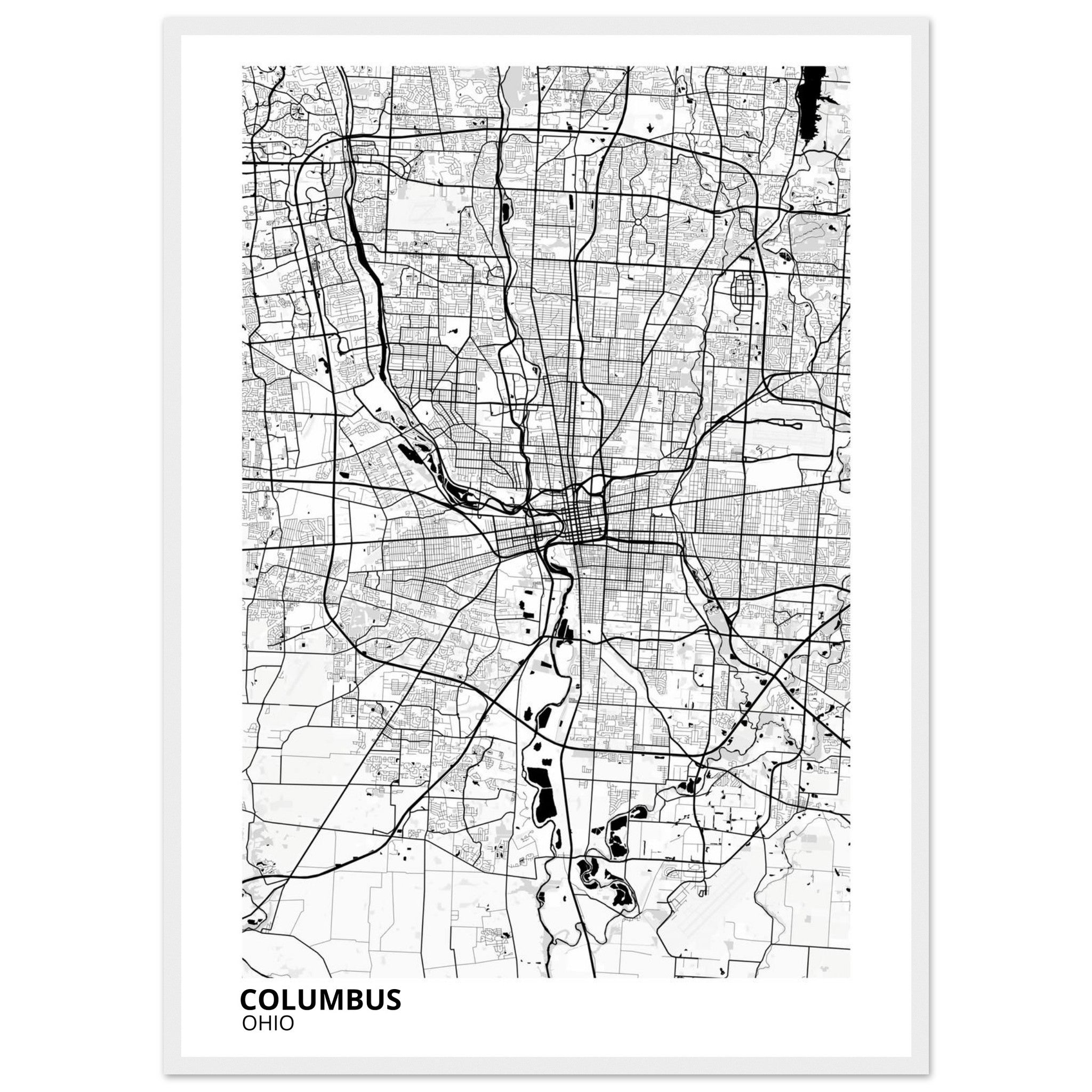 Columbus Ohio City Map Poster | Custom Map Art Print - Ink And Atlas