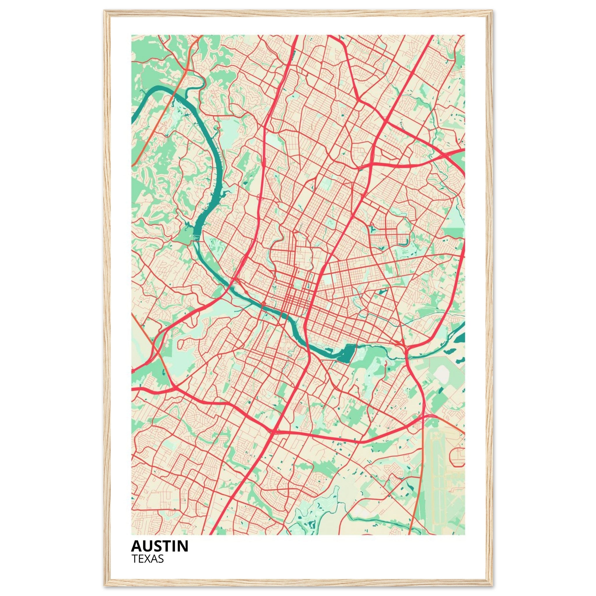 austin map poster print