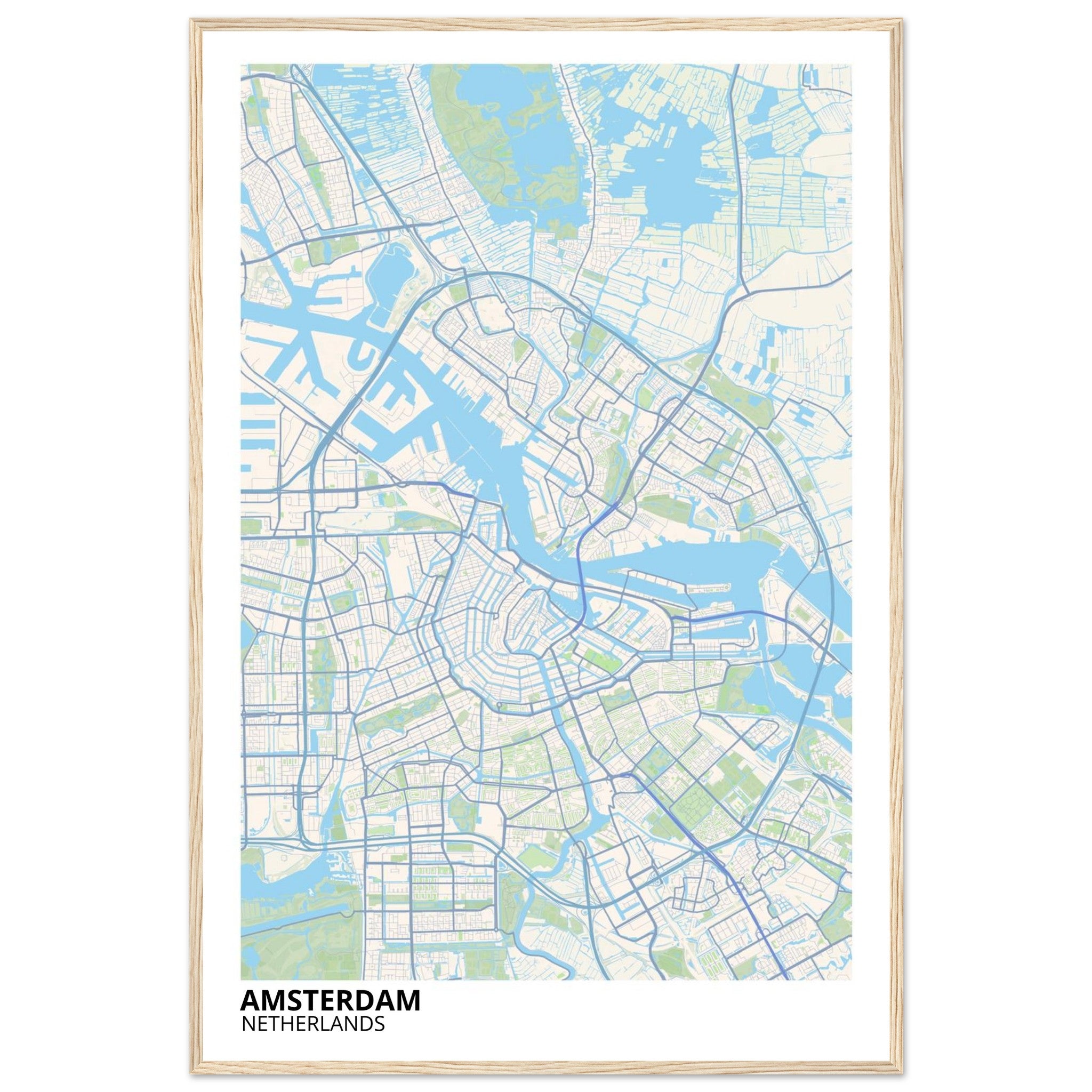 Amsterdam Netherlands City Map Poster | Custom Map Art Print - Ink And Atlas