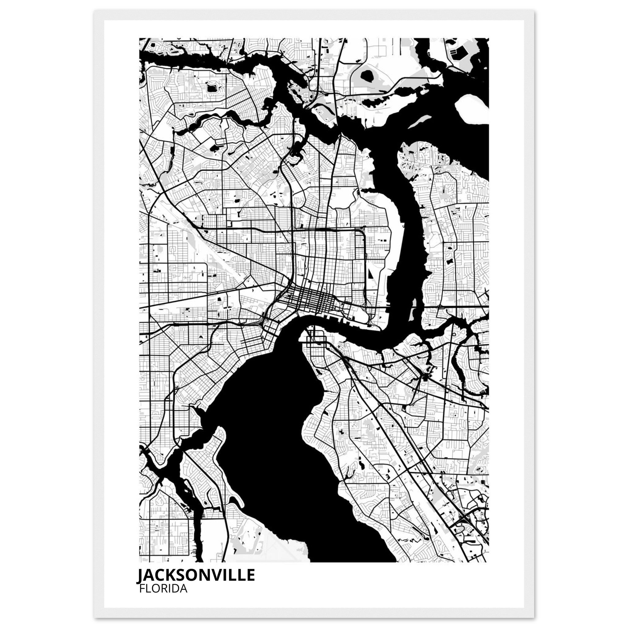 jacksonville map poster print