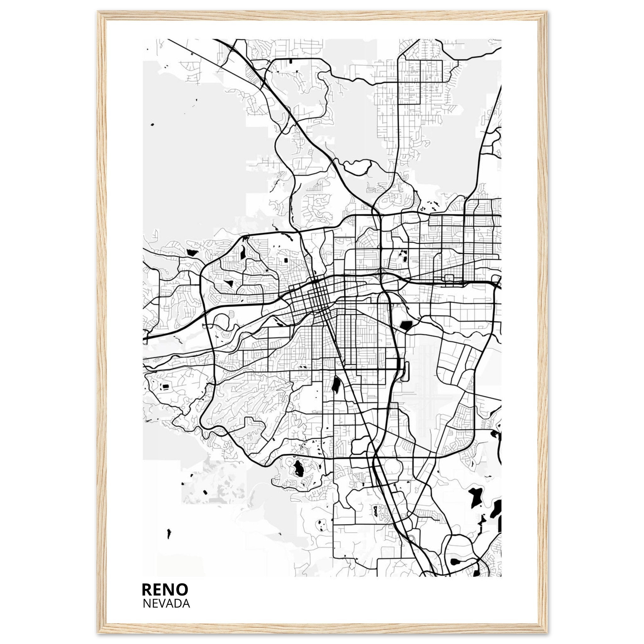 reno map poster print