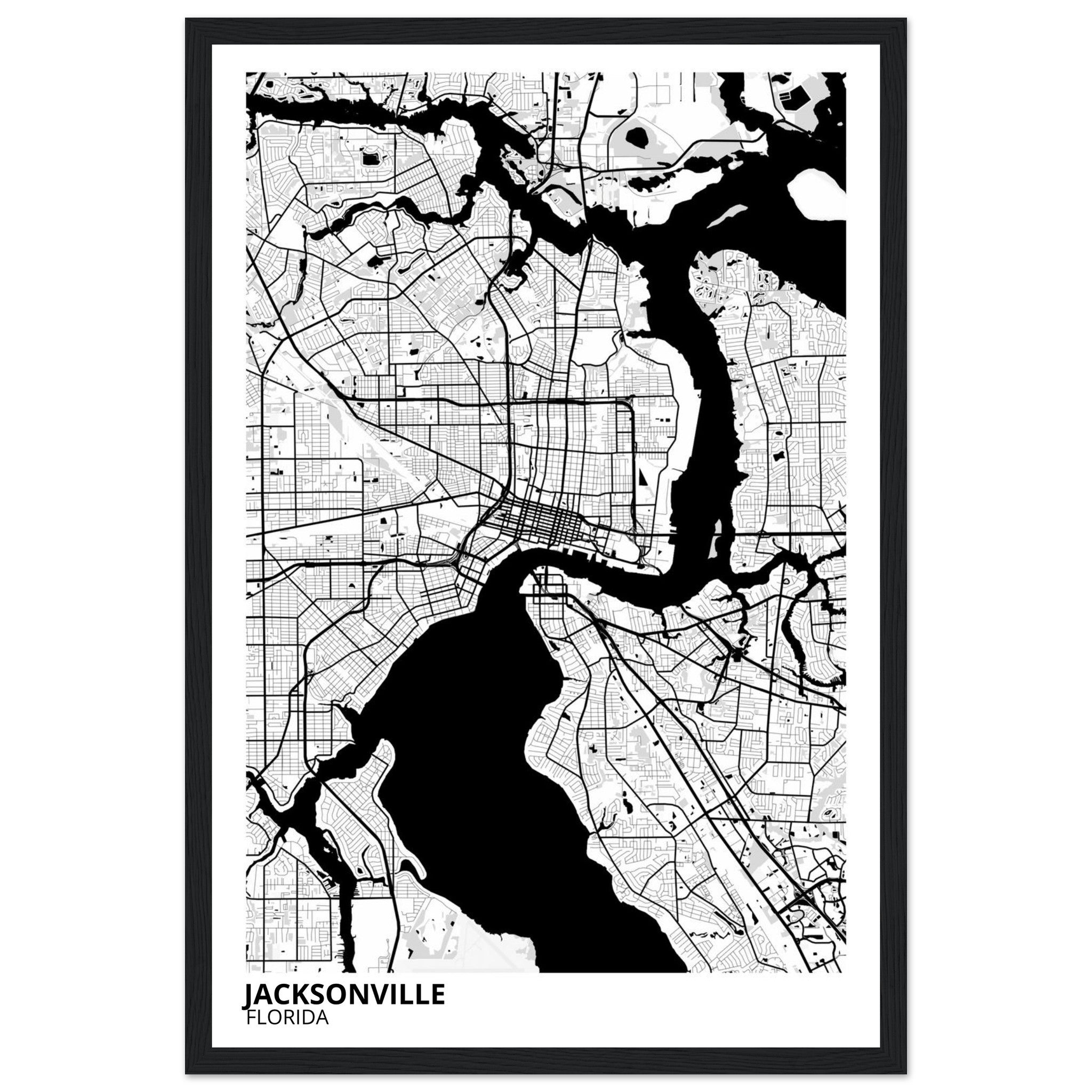 jacksonville map poster print