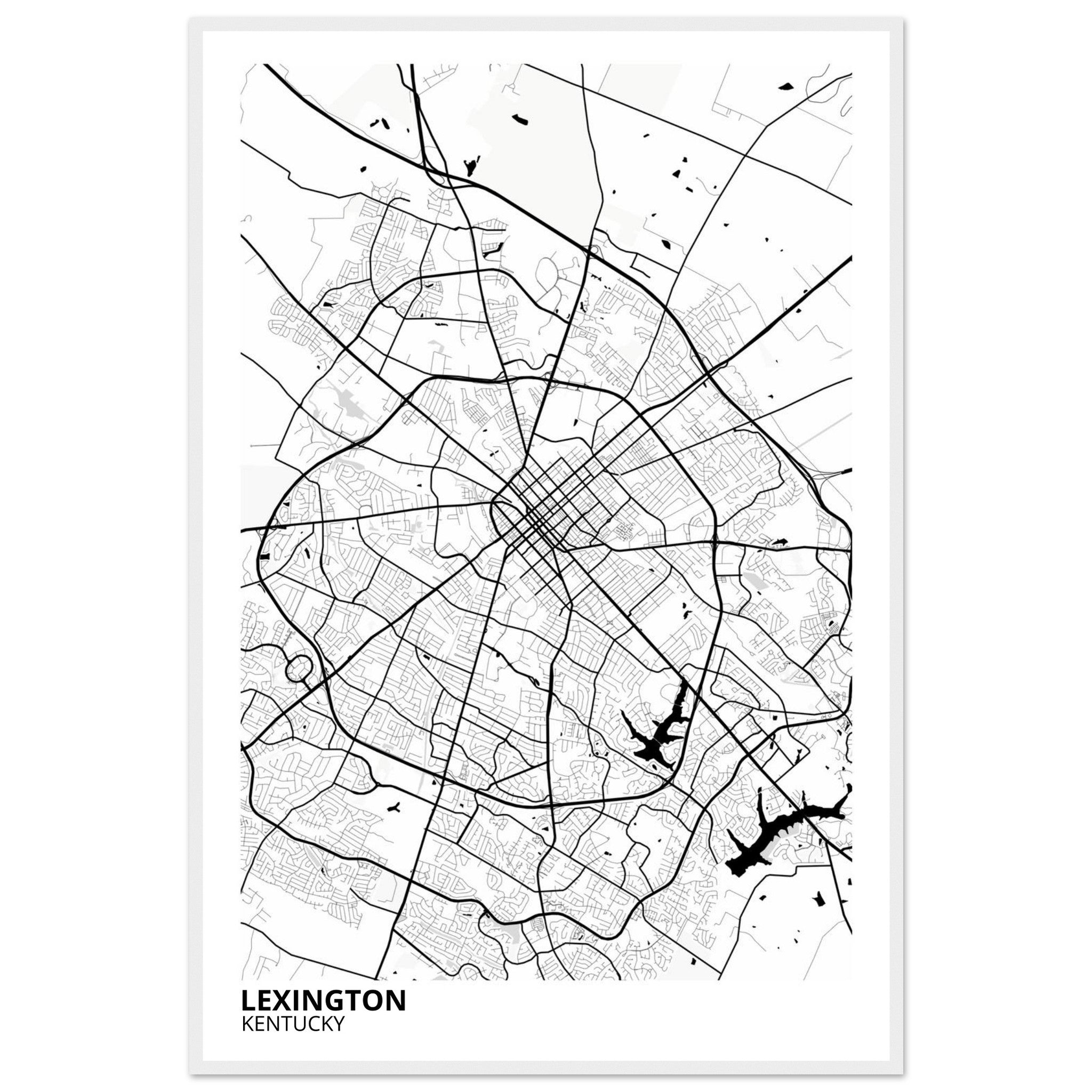 Lexington Kentucky City Map Poster | Custom Map Art Print - Ink And Atlas