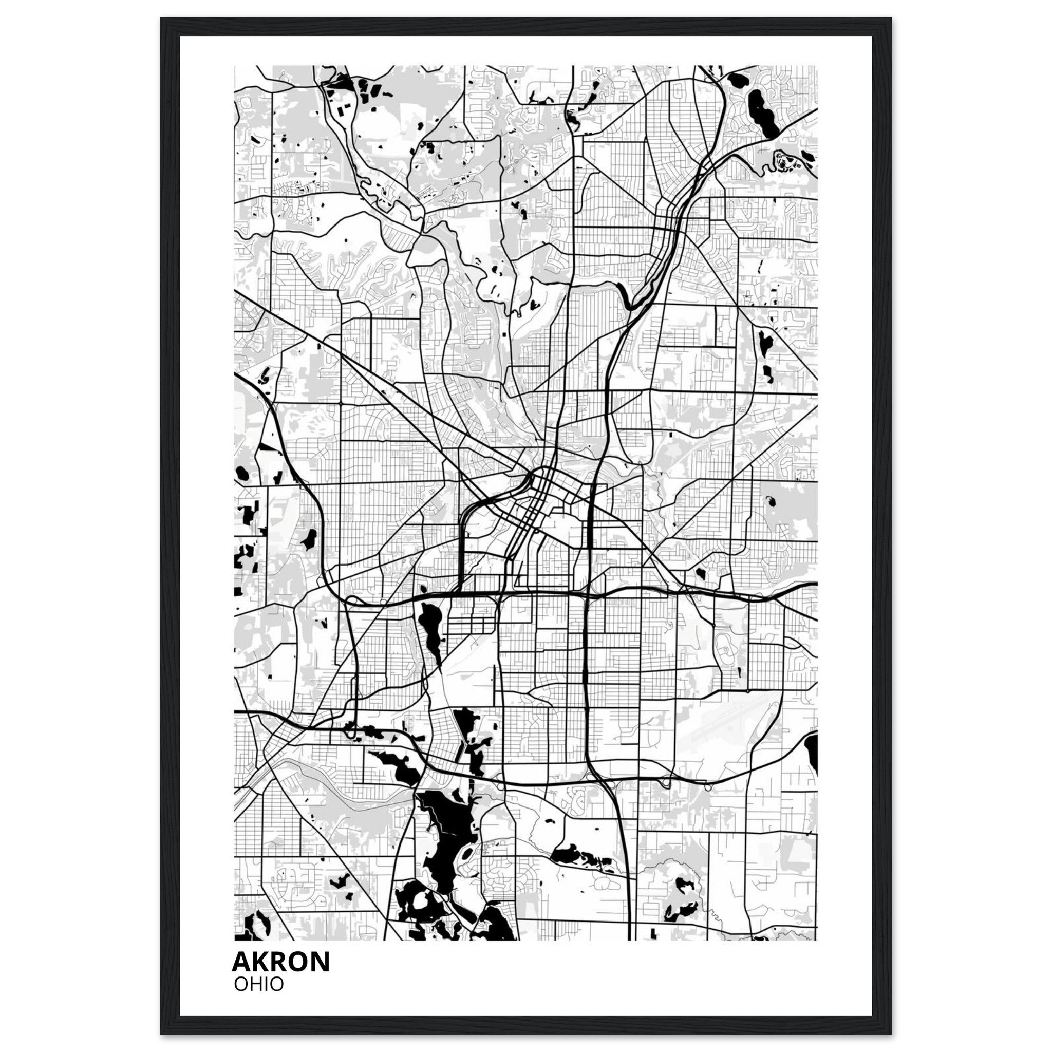 akron map poster print