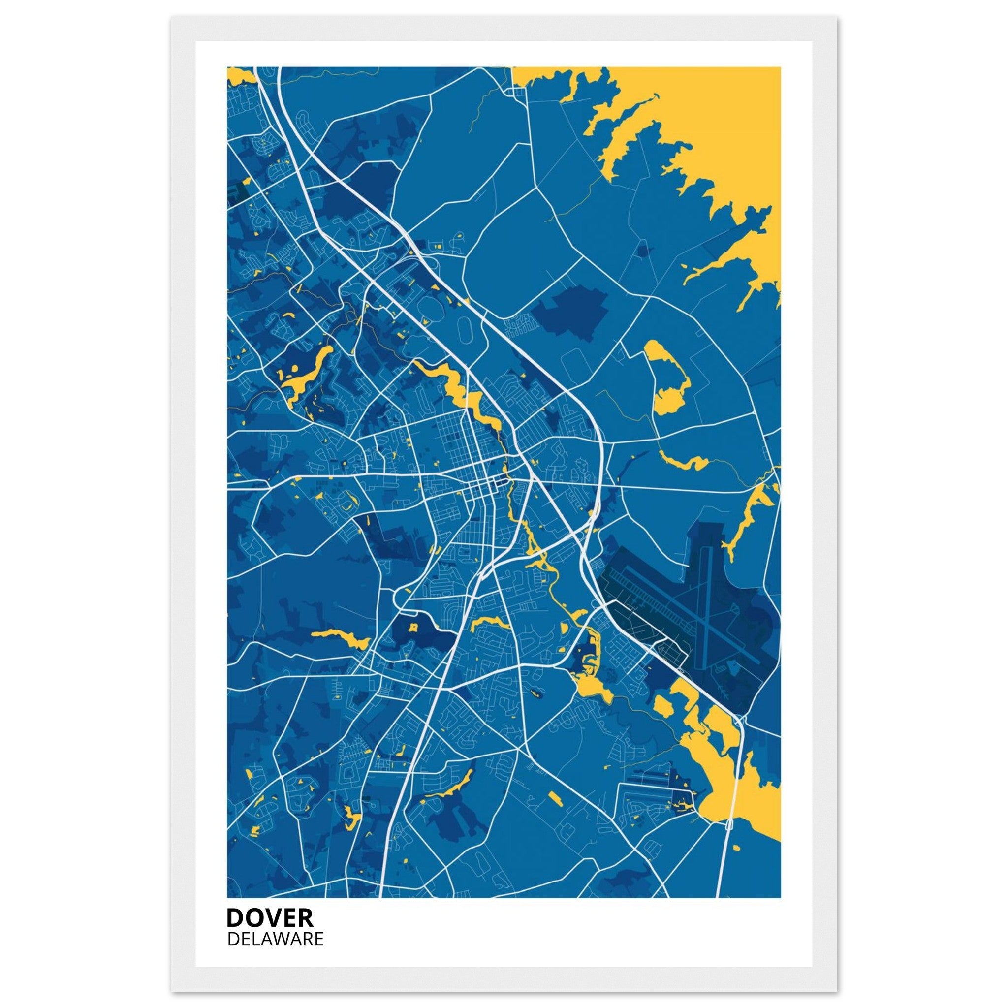 delaware map poster print