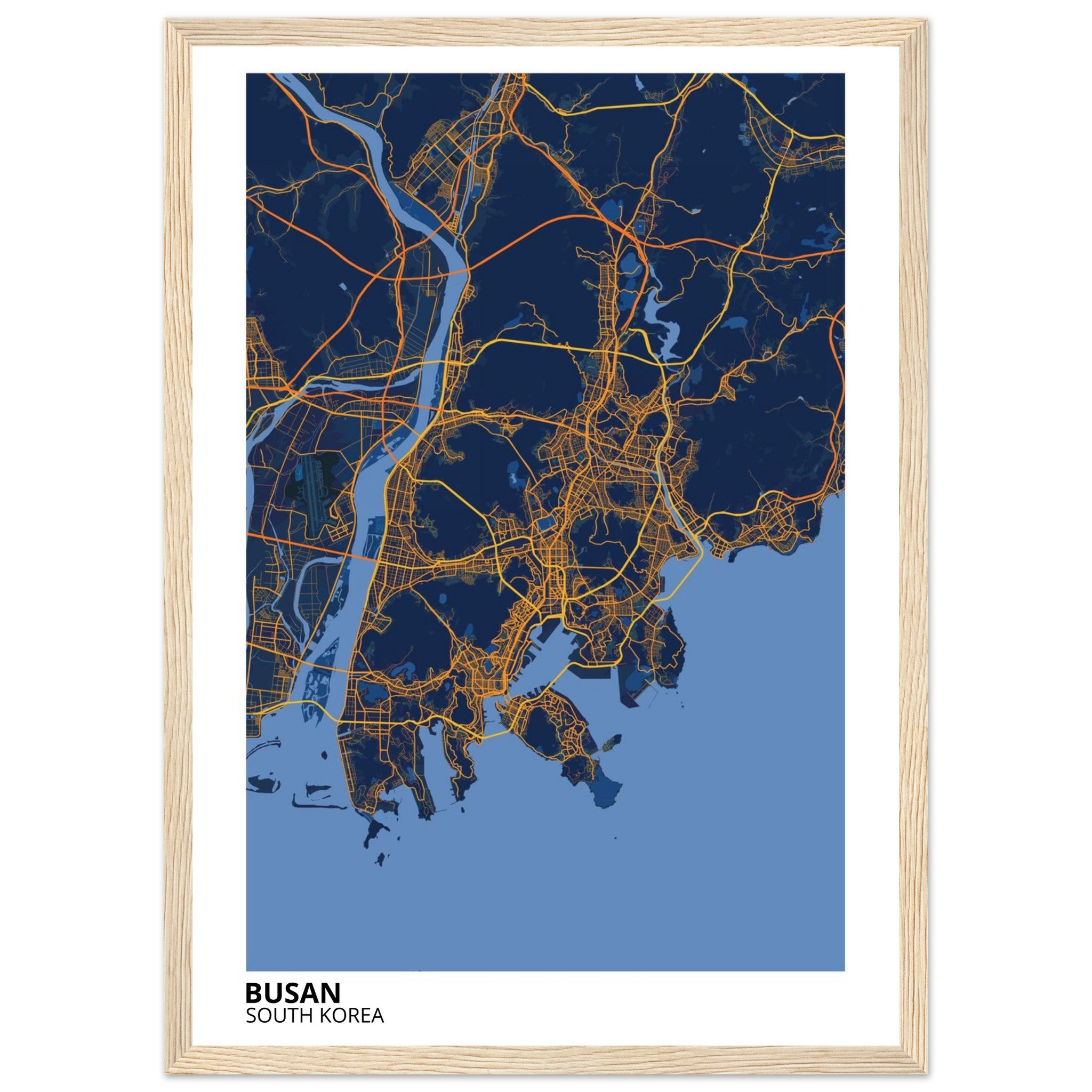 Busan South Korea City Map Poster | Custom Map Art Print - Ink And Atlas