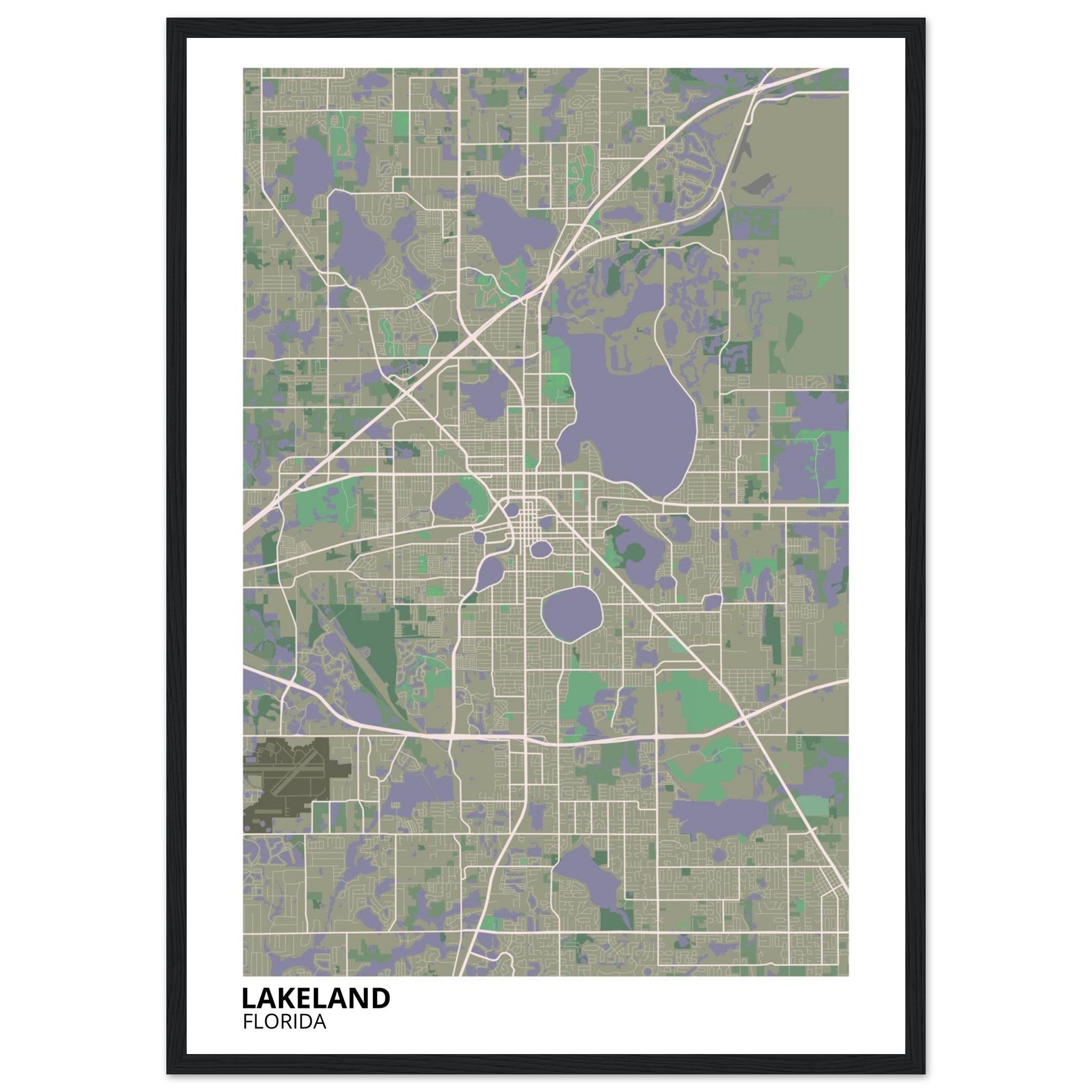Lakeland Florida City Map Poster | Custom Map Art Print - Ink And Atlas