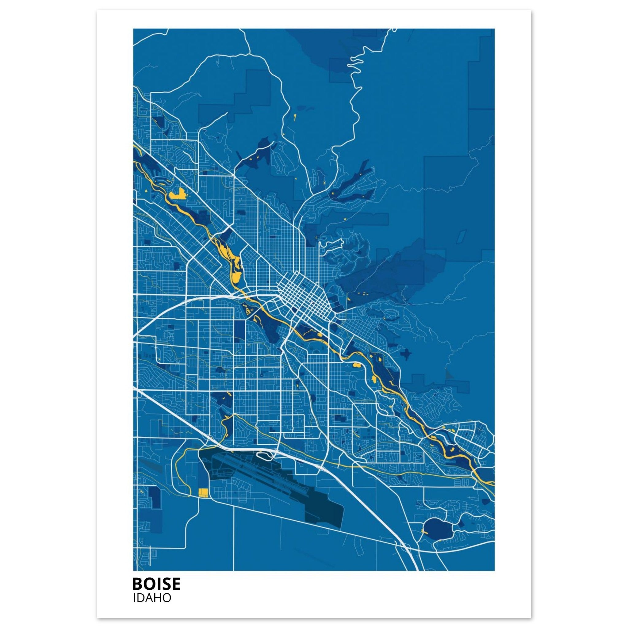 boise map poster print