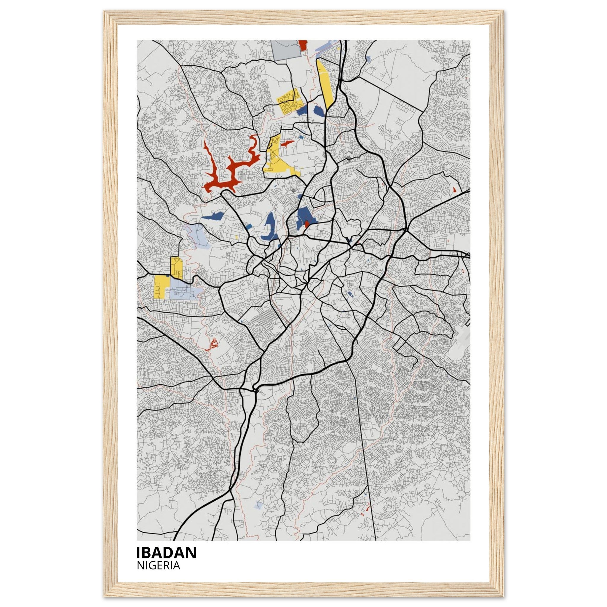 Ibadan Nigeria City Map Poster | Custom Map Art Print - Ink And Atlas