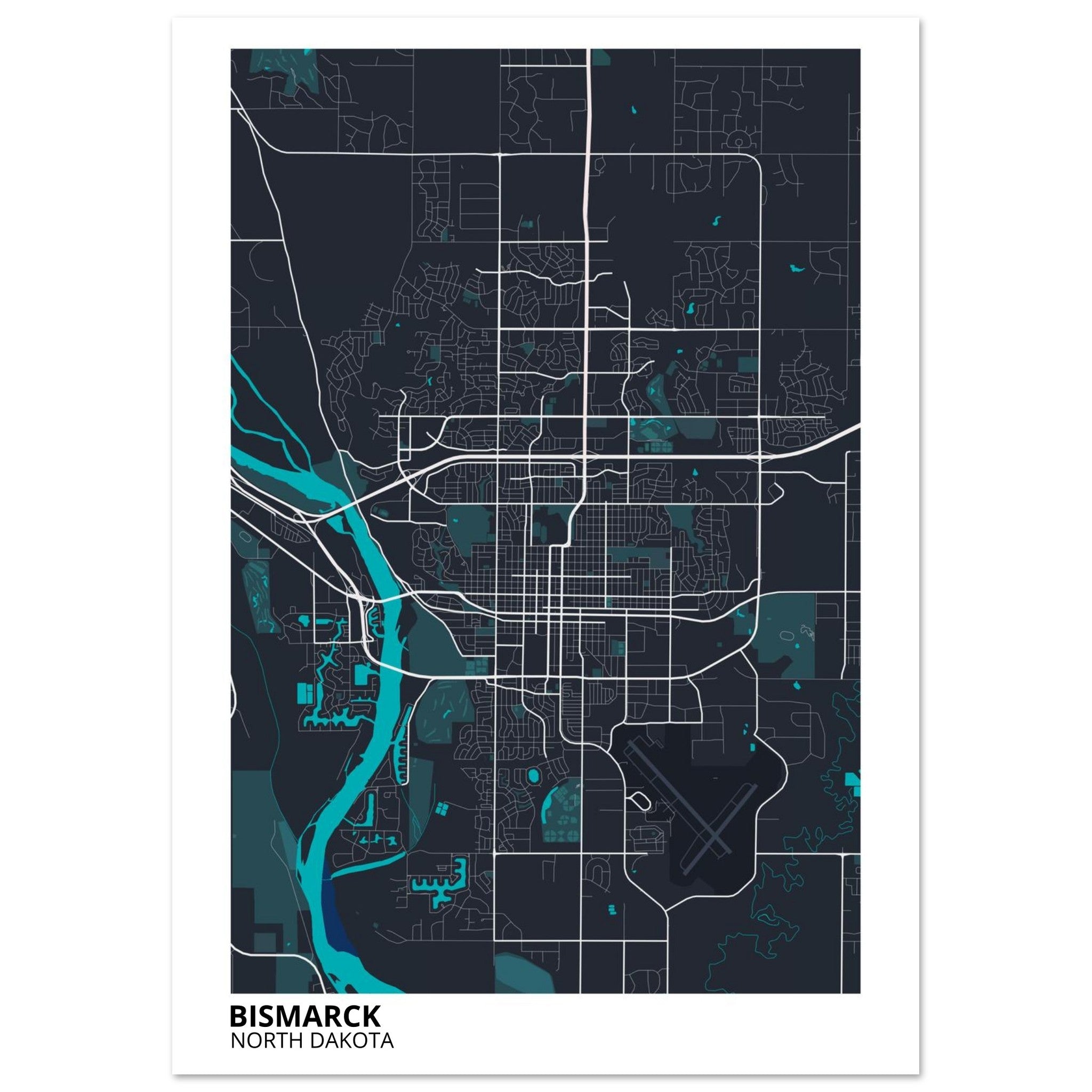 bismark map poster print