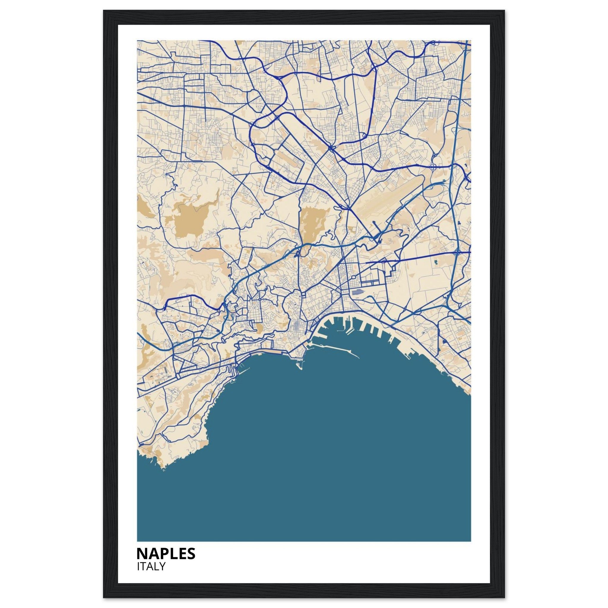 Naples Italy City Map Poster | Custom Map Art Print - Ink And Atlas