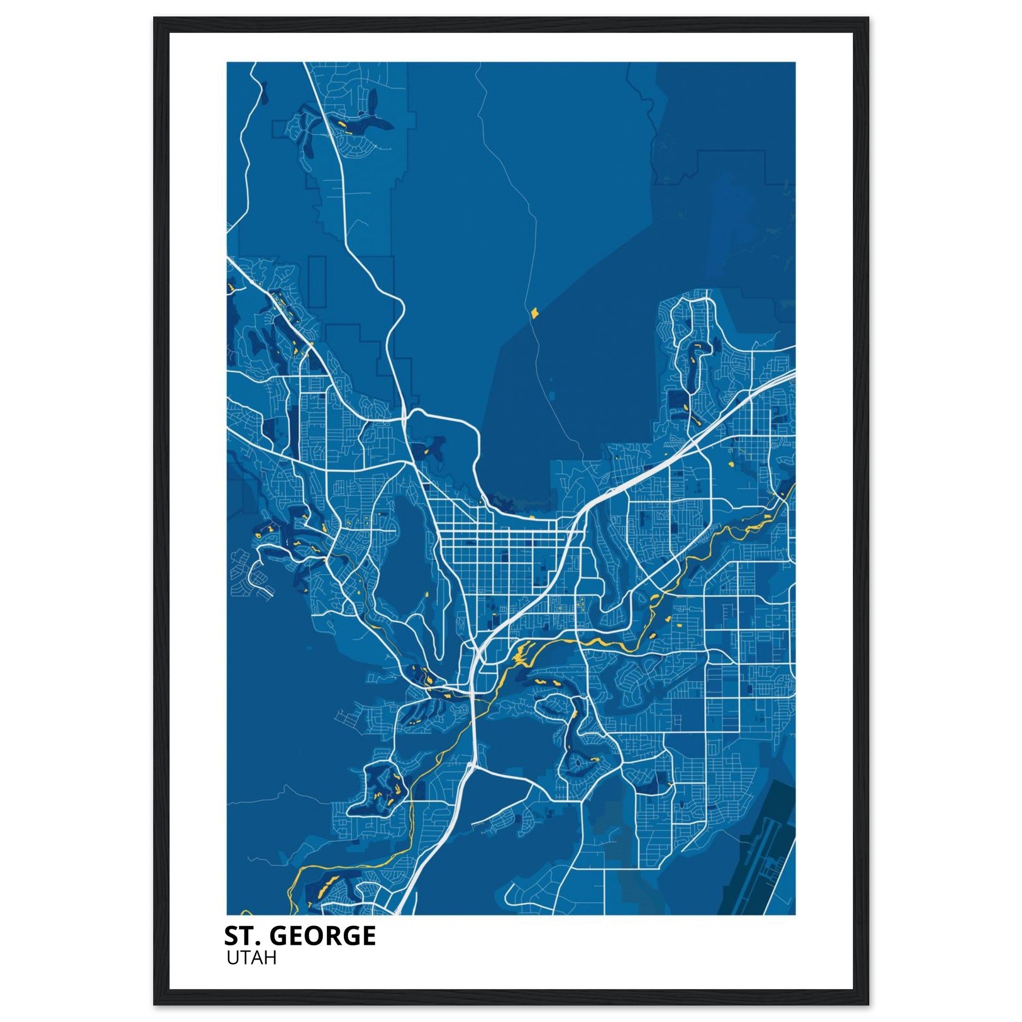 St. George Utah City Map Poster | Custom Map Art Print - Ink And Atlas