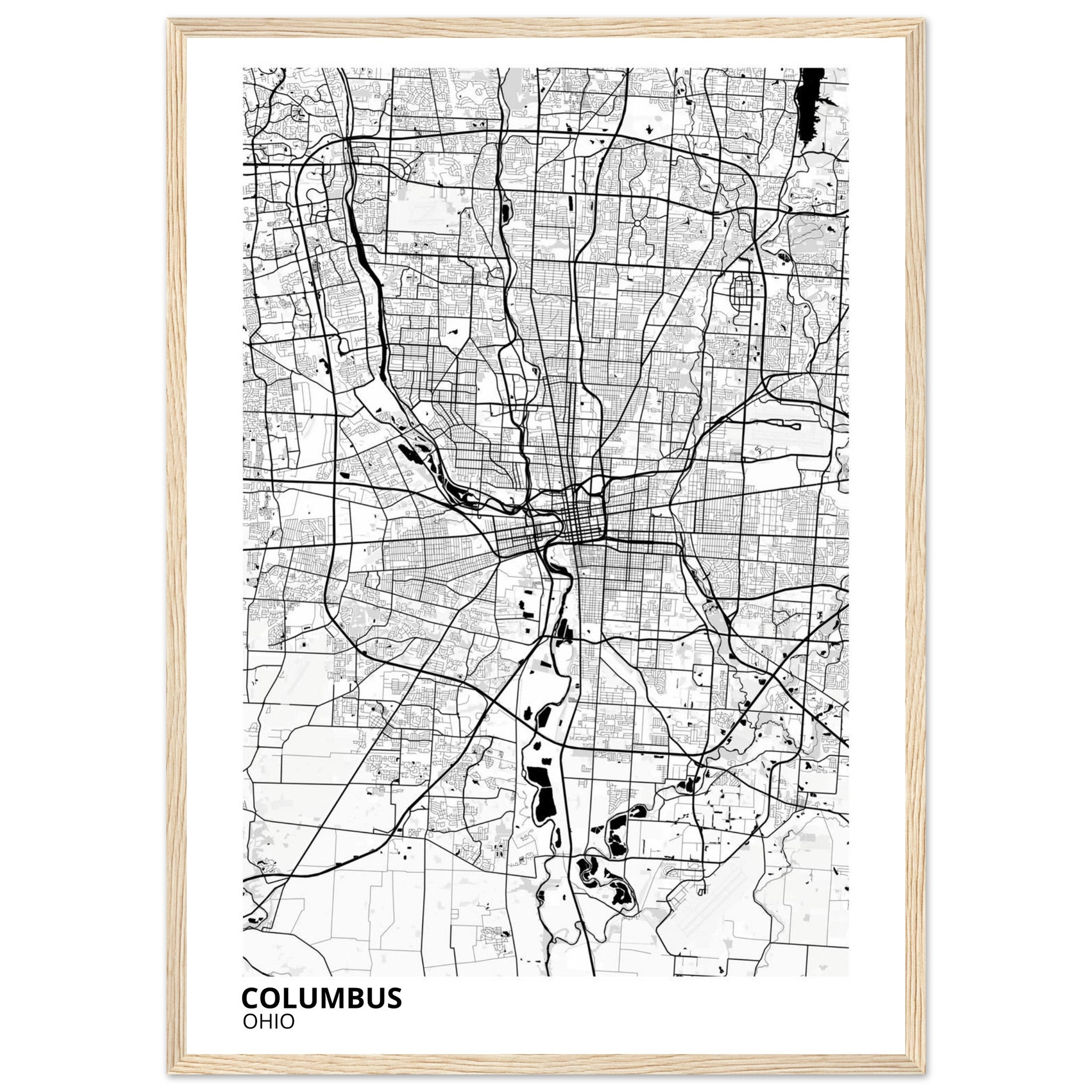 Columbus Ohio City Map Poster | Custom Map Art Print - Ink And Atlas