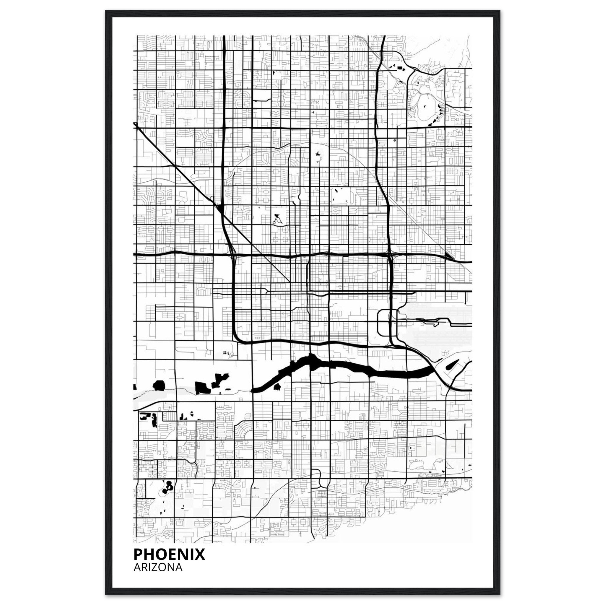 phoenix map poster print