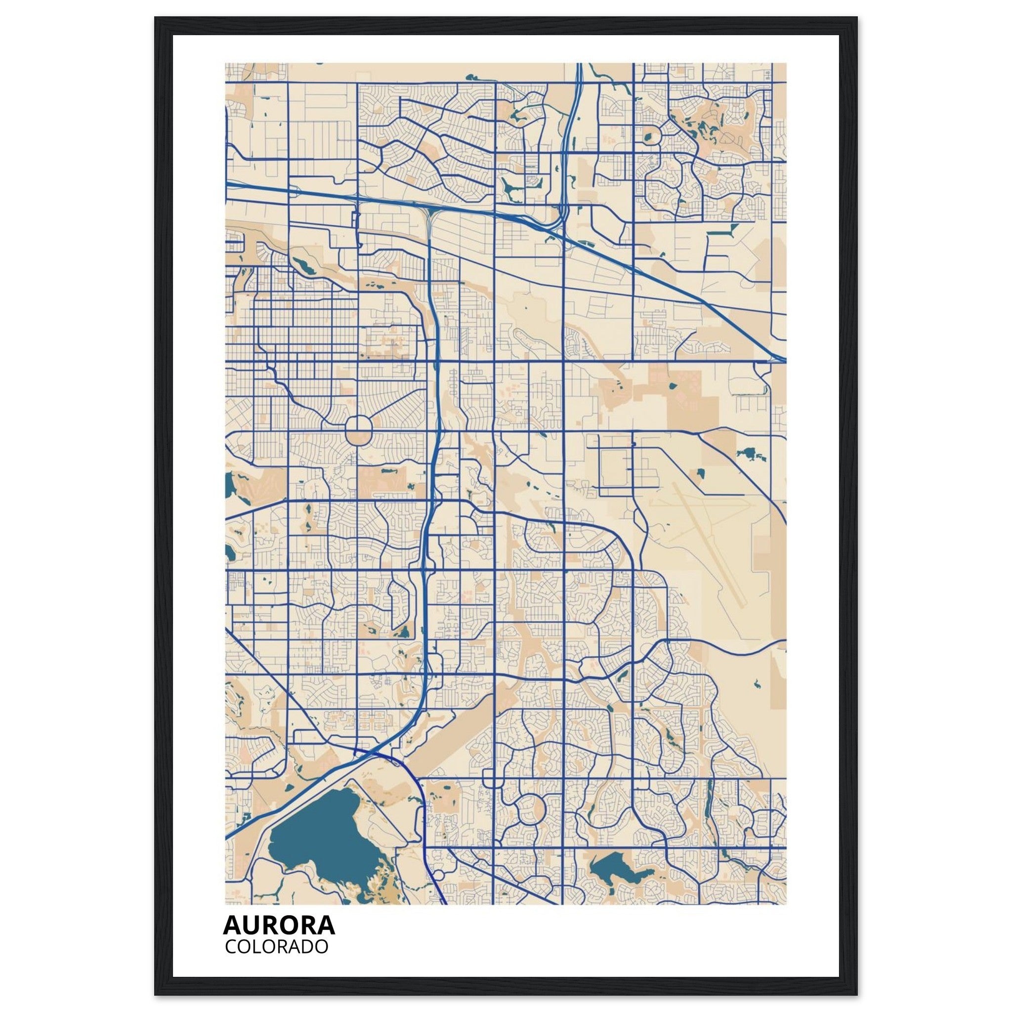 aurora colorado map poster print