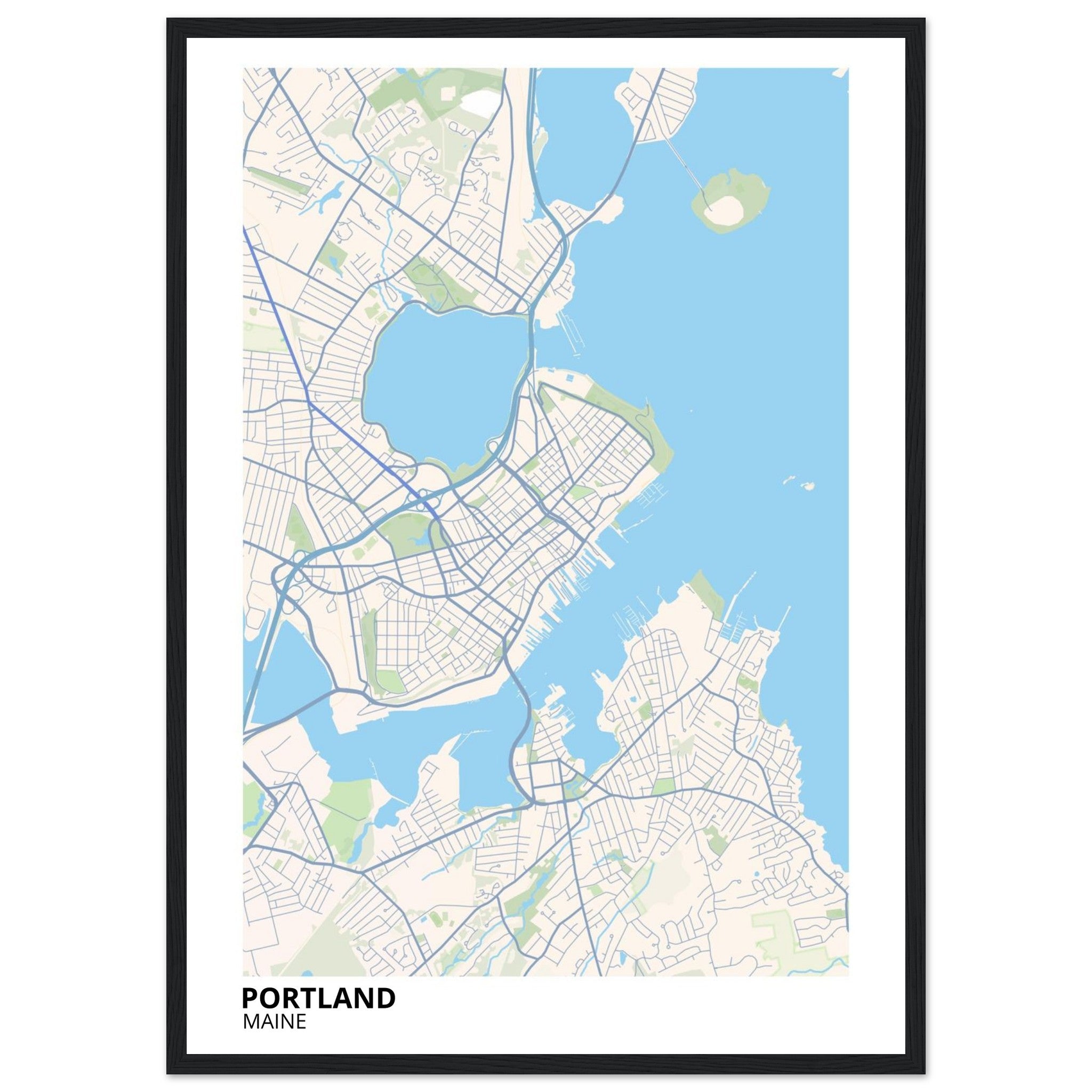 Portland Maine City Map Poster | Custom Map Art Print - Ink And Atlas