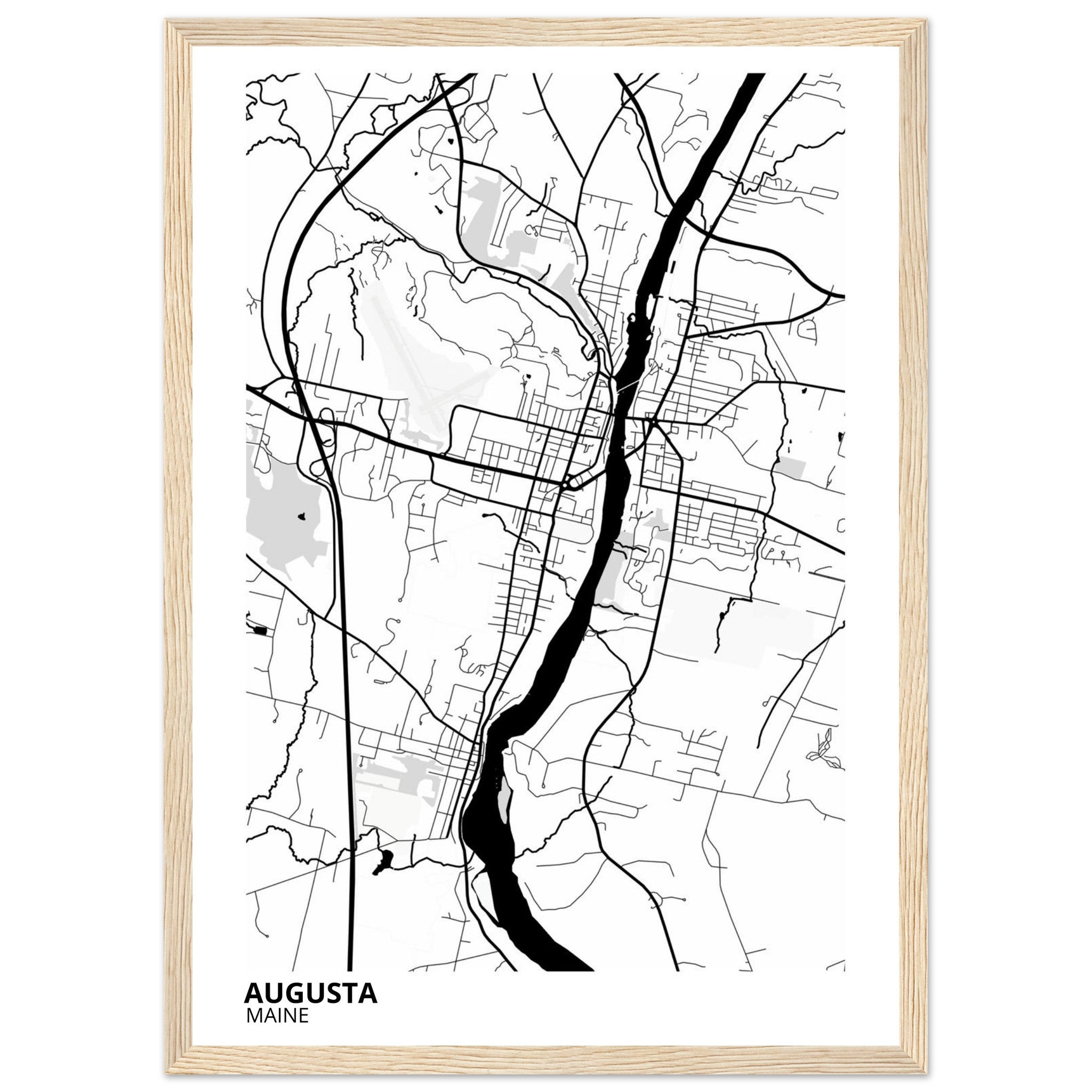 augusta map poster print