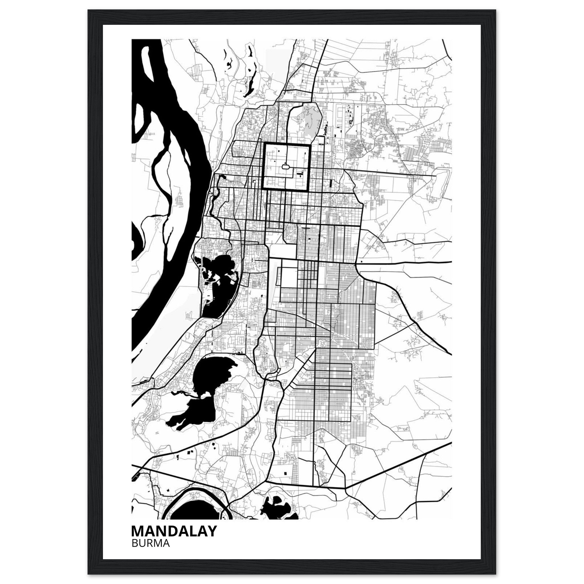 Mandalay Burma City Map Poster | Custom Map Art Print - Ink And Atlas