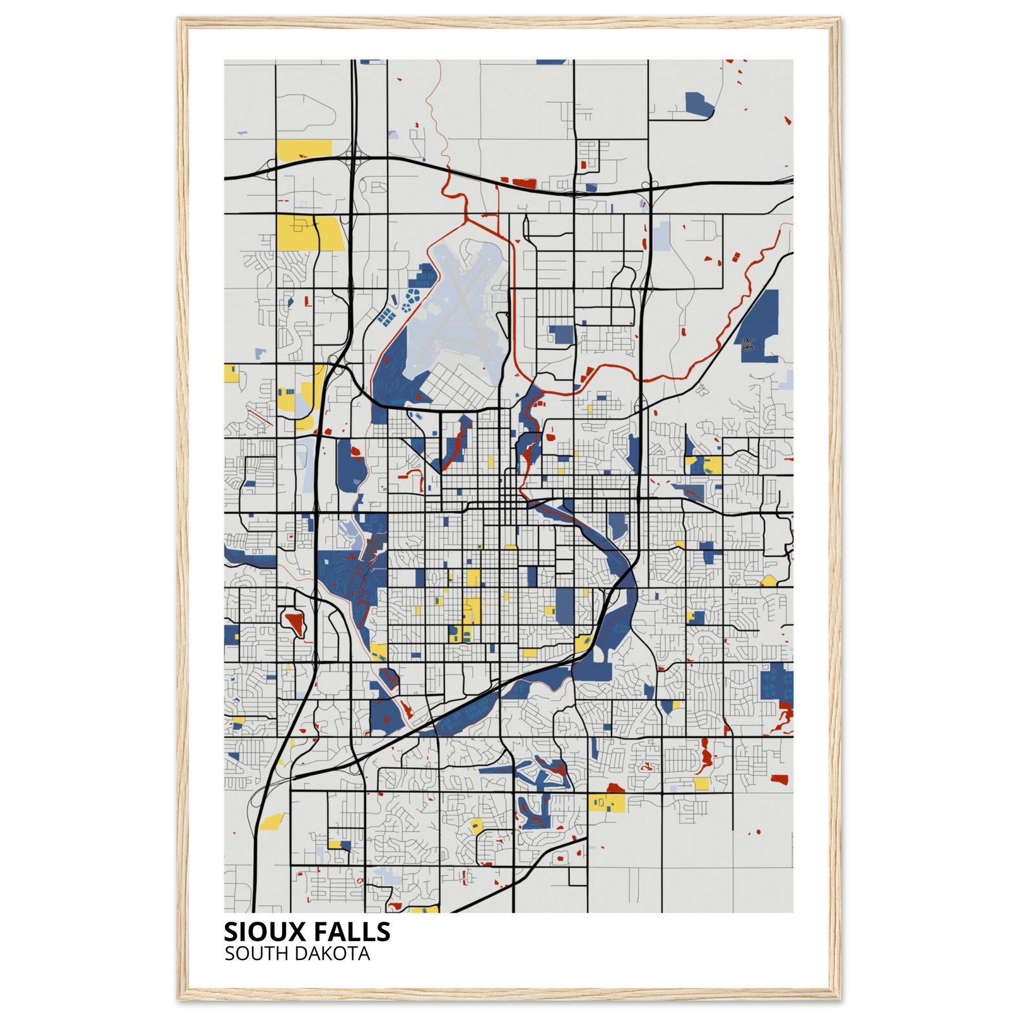 Sioux Falls South Dakota City Map Poster | Custom Map Art Print - Ink And Atlas