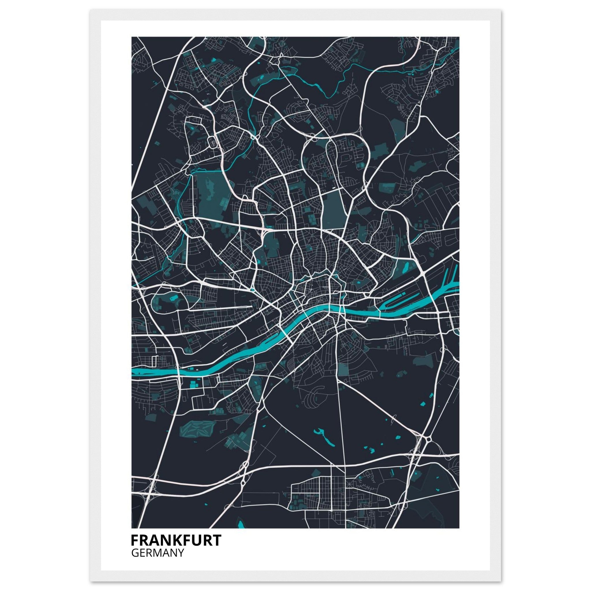 Frankfurt Germany City Map Poster | Custom Map Art Print - Ink And Atlas