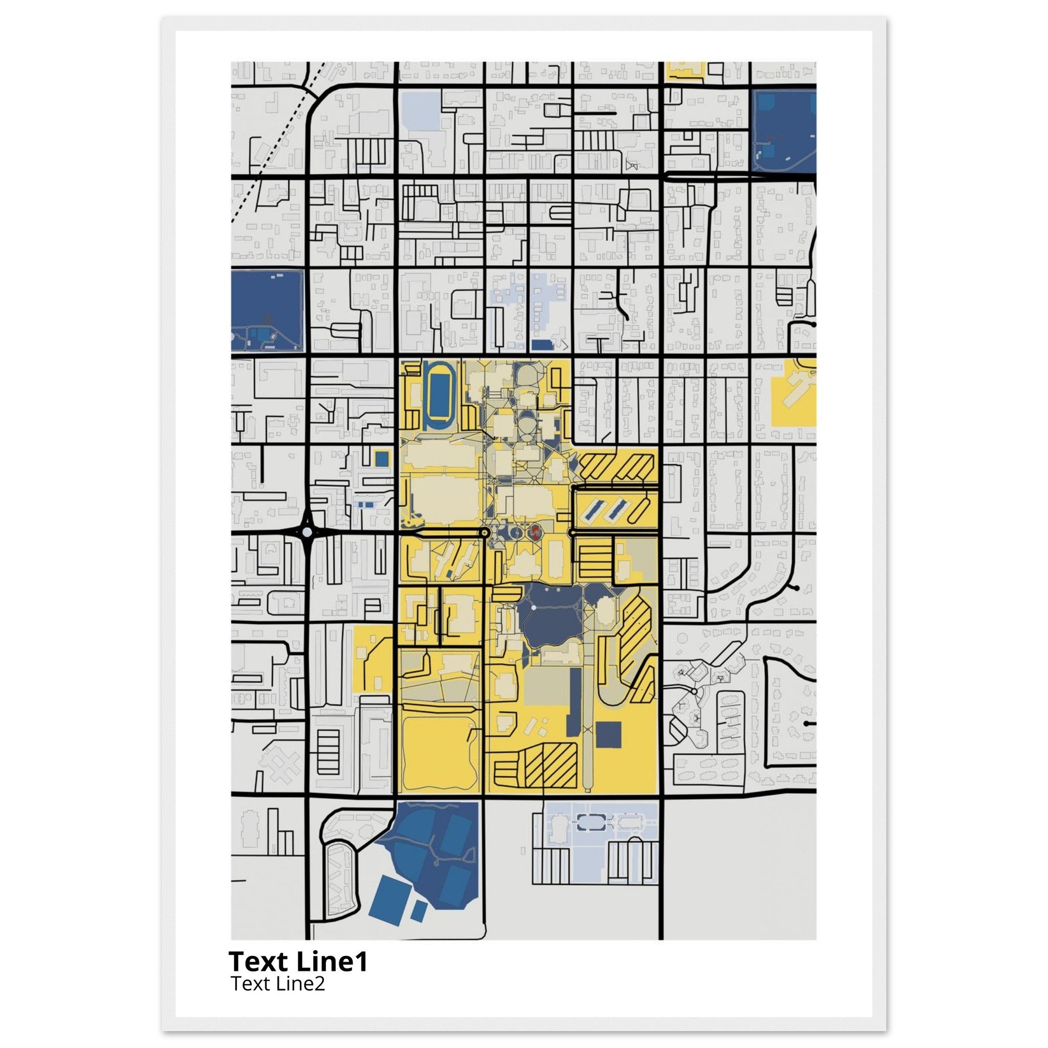 brigham young university campus map poster