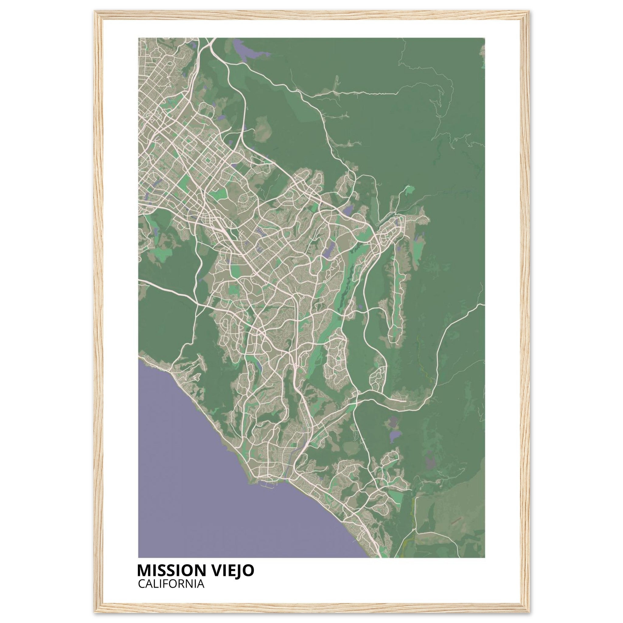 mission viejo map poster print
