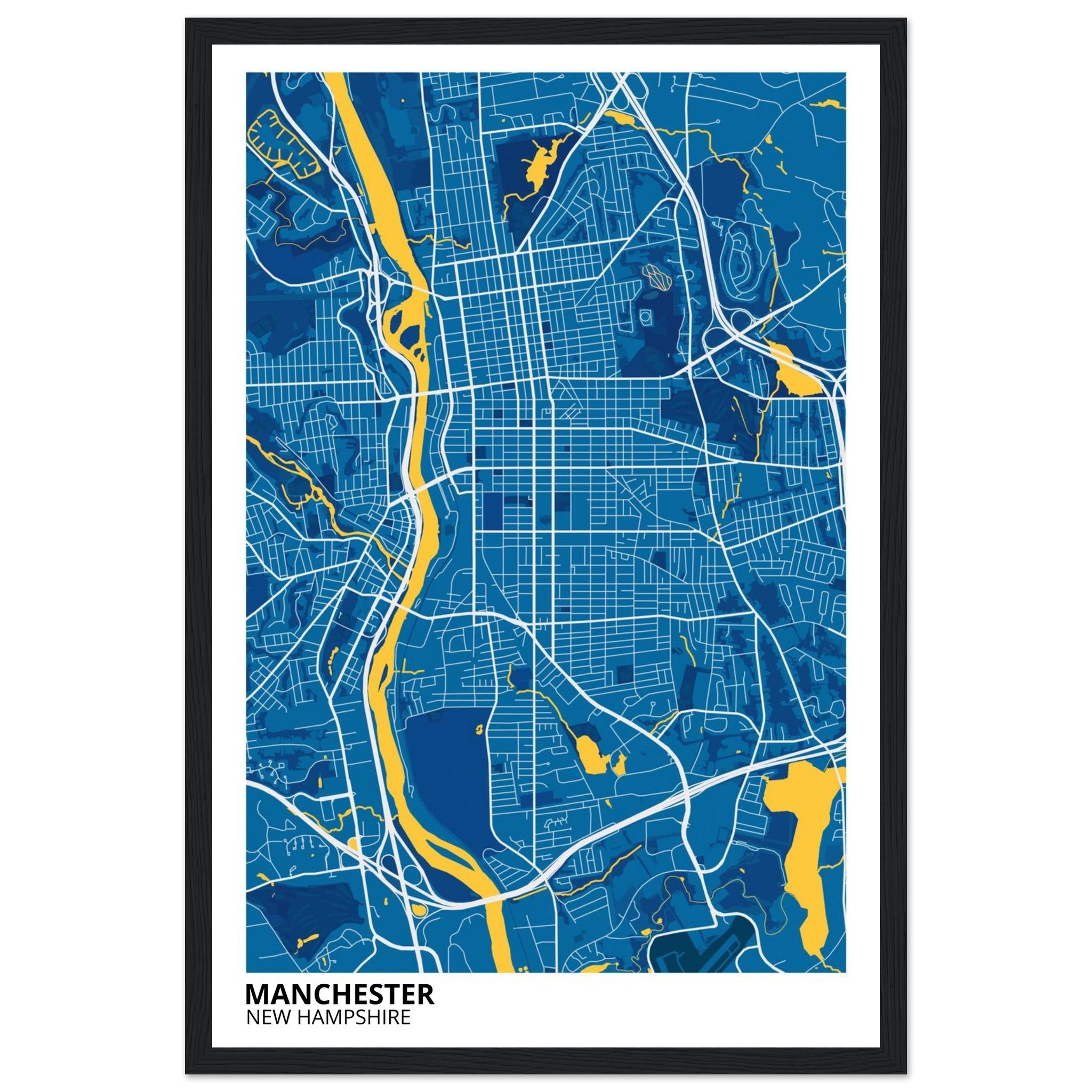 Manchester New Hampshire City Map Poster | Custom Map Art Print - Ink And Atlas