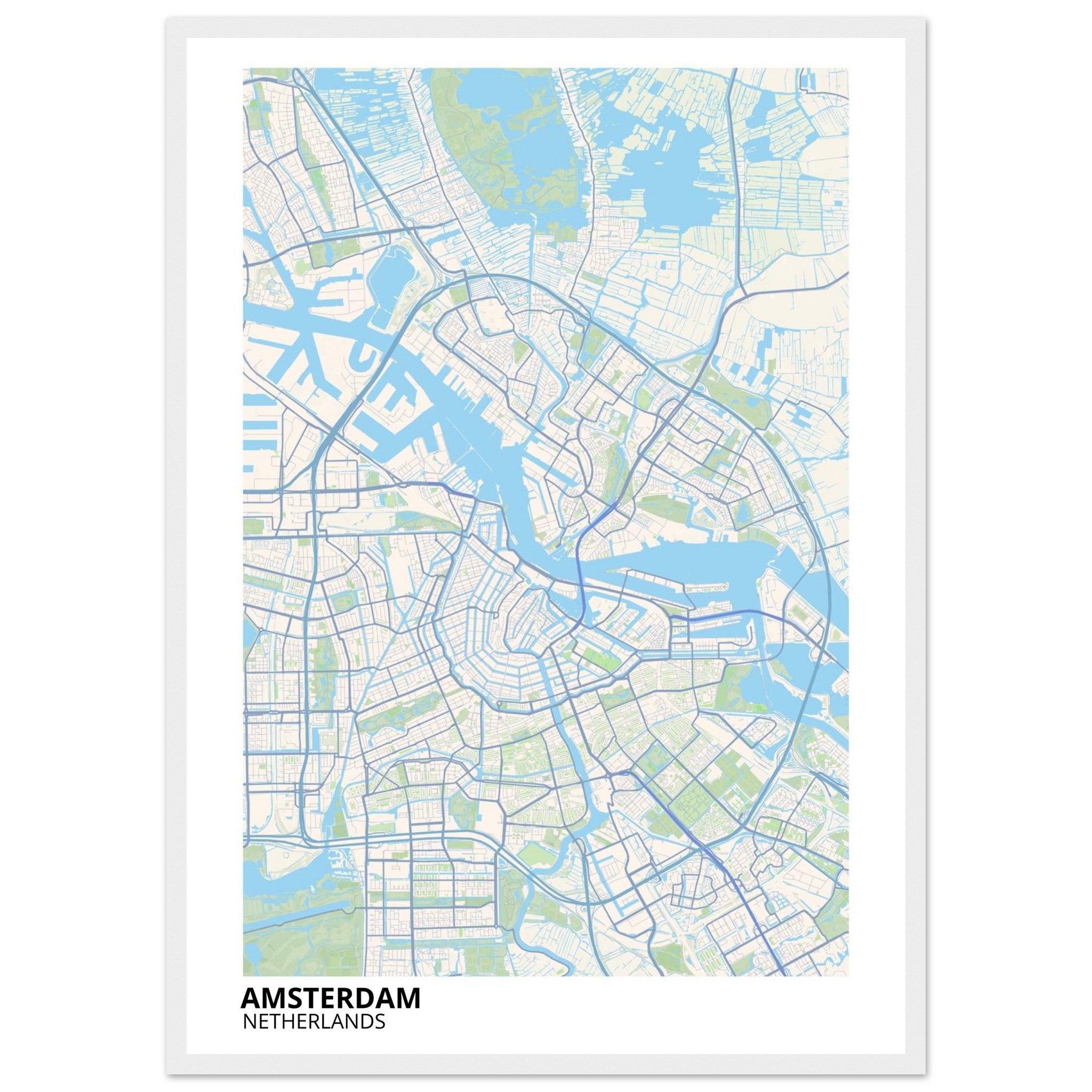 Amsterdam Netherlands City Map Poster | Custom Map Art Print - Ink And Atlas