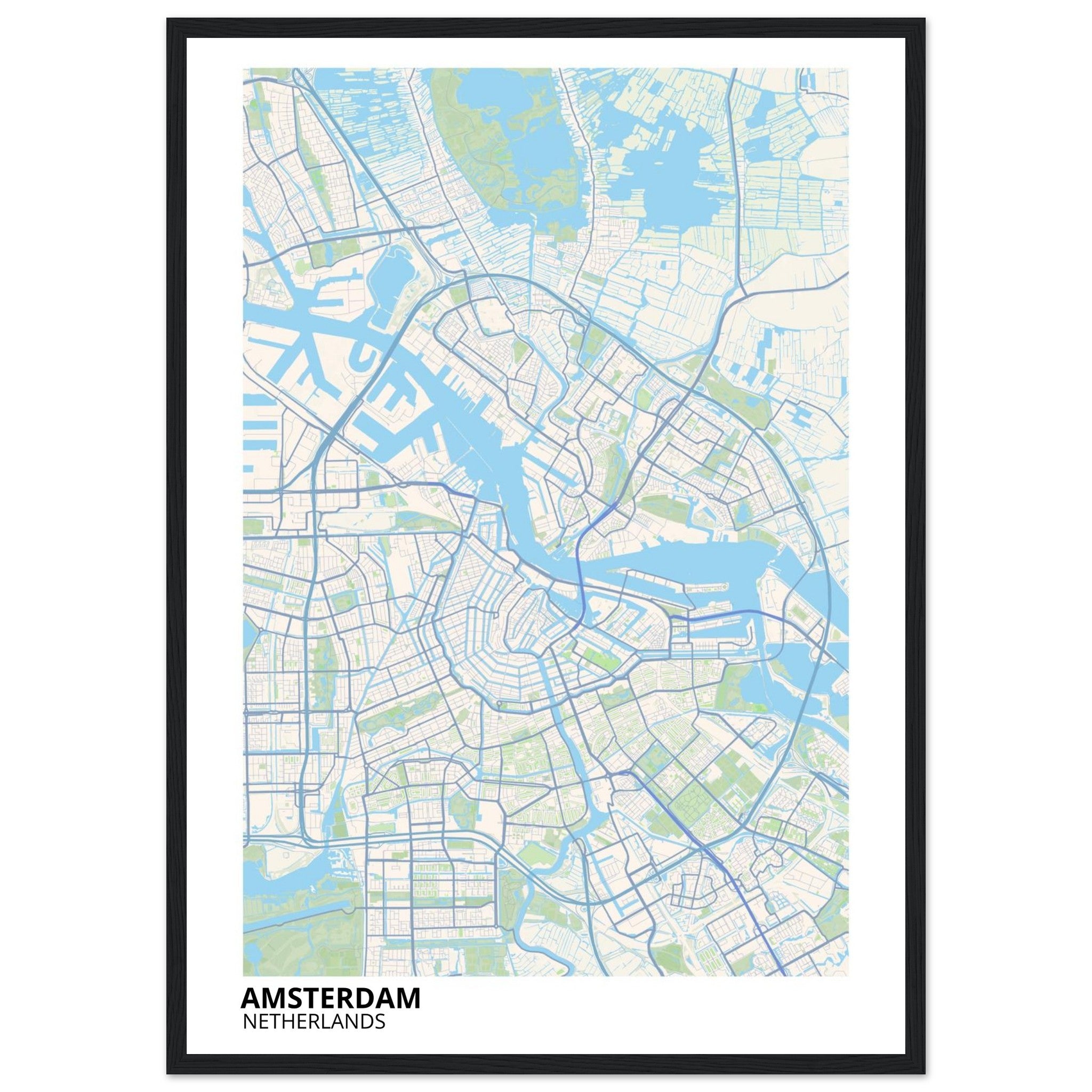 Amsterdam Netherlands City Map Poster | Custom Map Art Print - Ink And Atlas