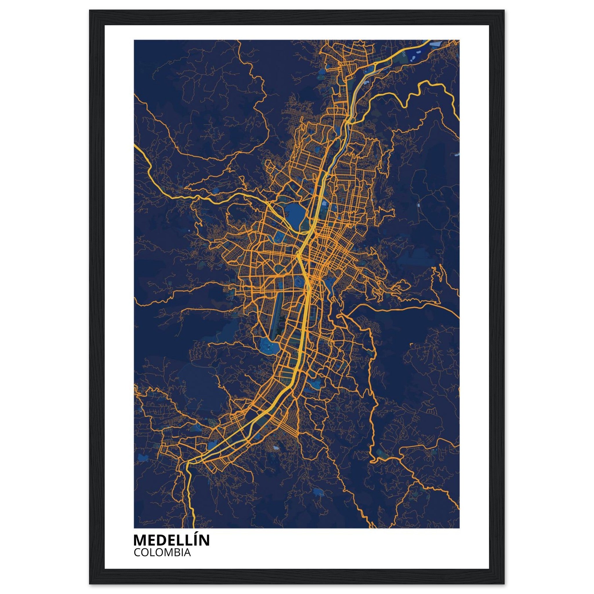 Medellín Colombia City Map Poster | Custom Map Art Print - Ink And Atlas