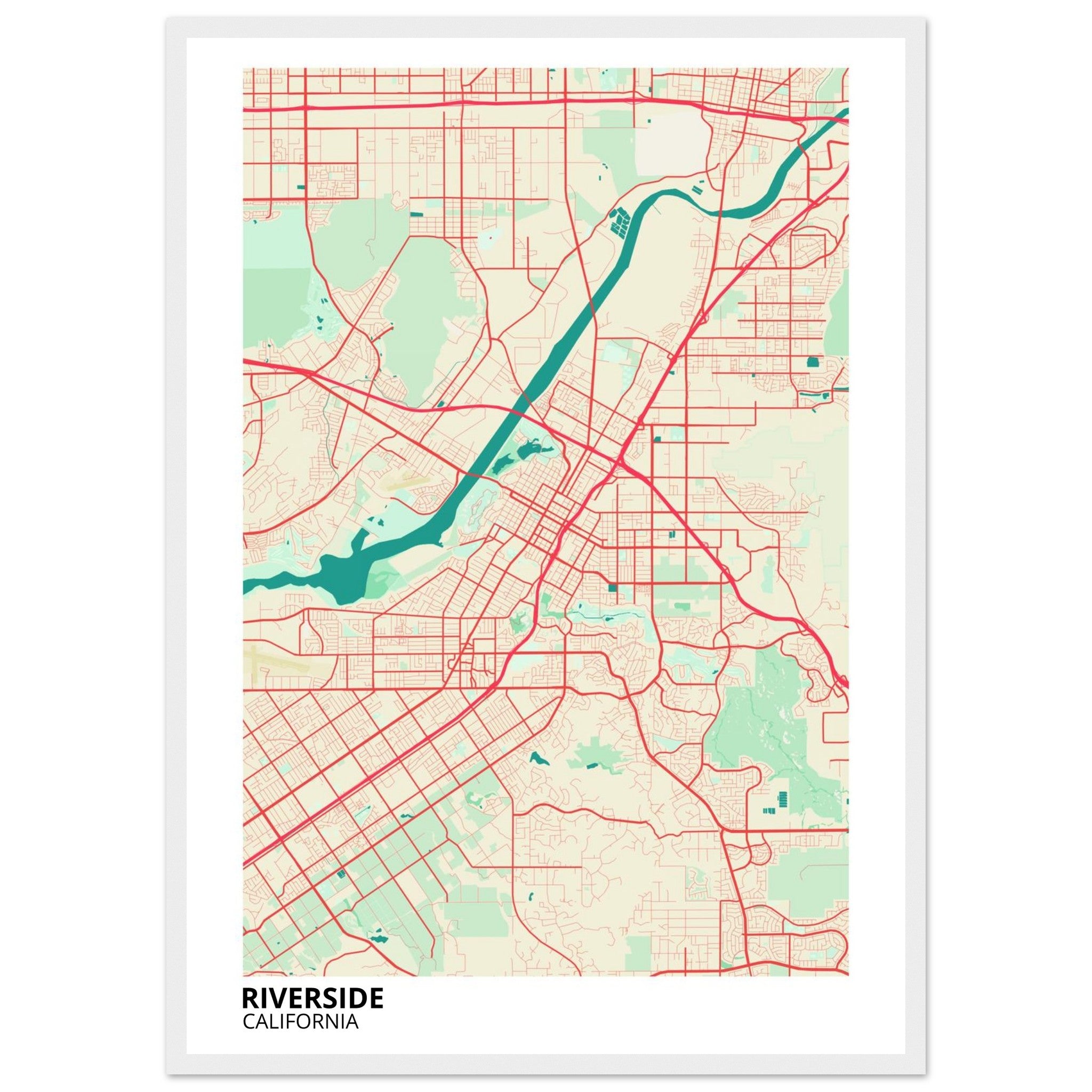 riverside map poster print