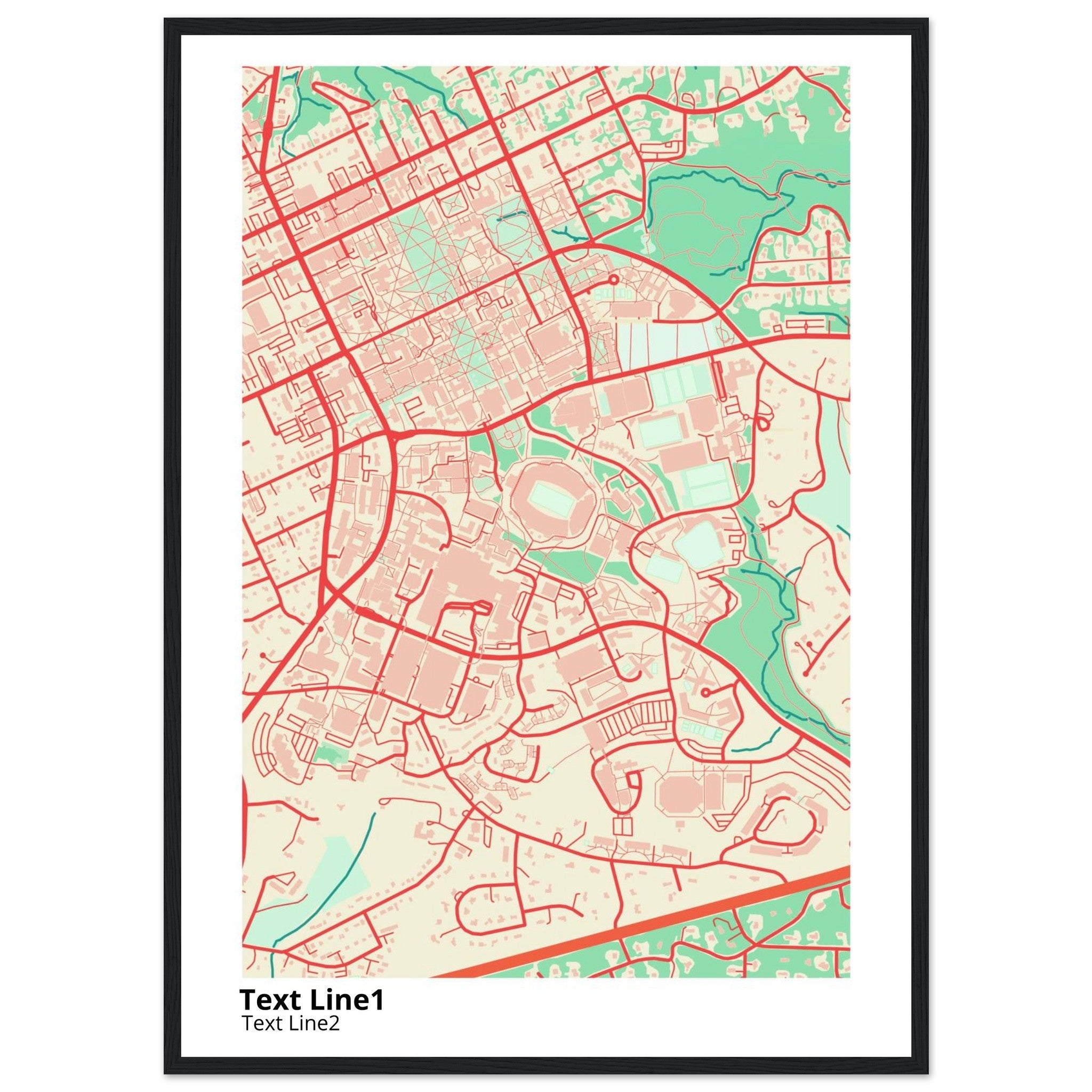 University of North Carolina at Chapel Hill Modern Campus Map Print - Ink And Atlas