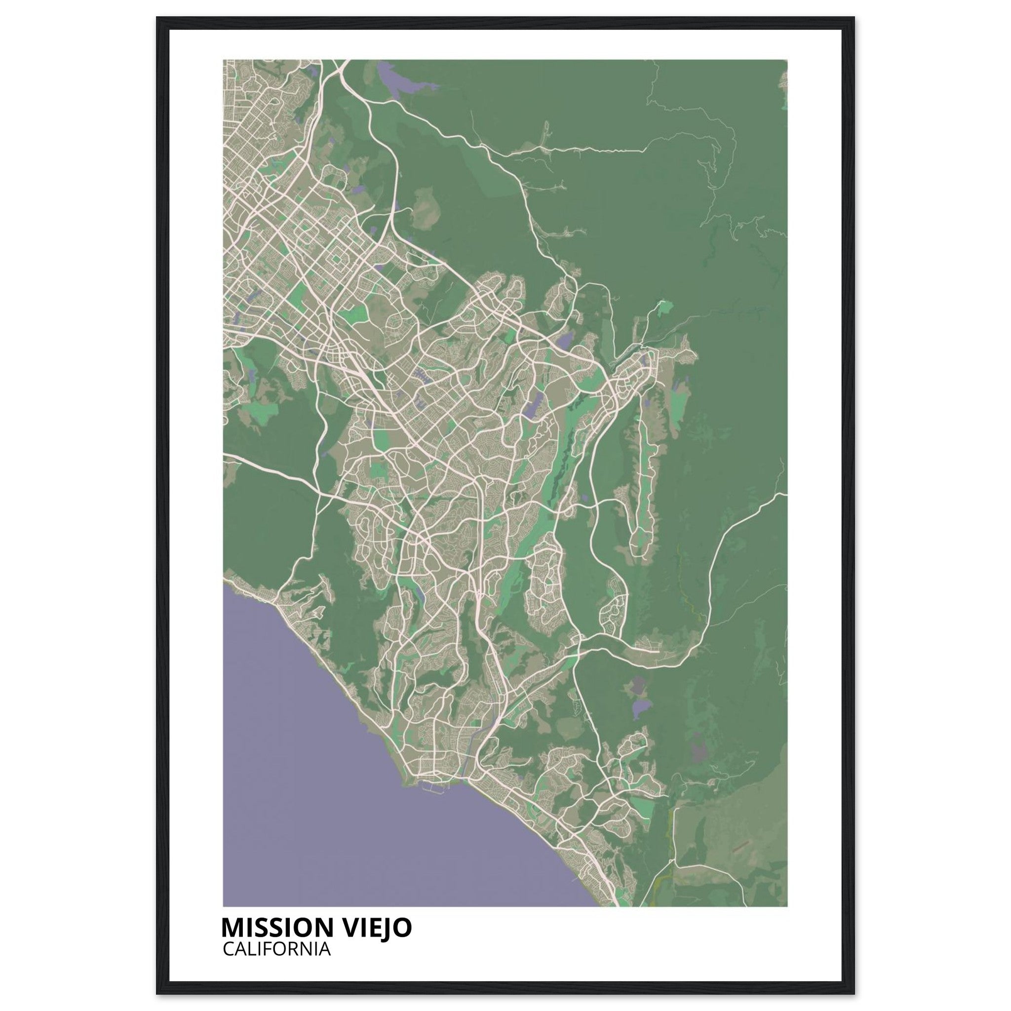 mission viejo map poster print