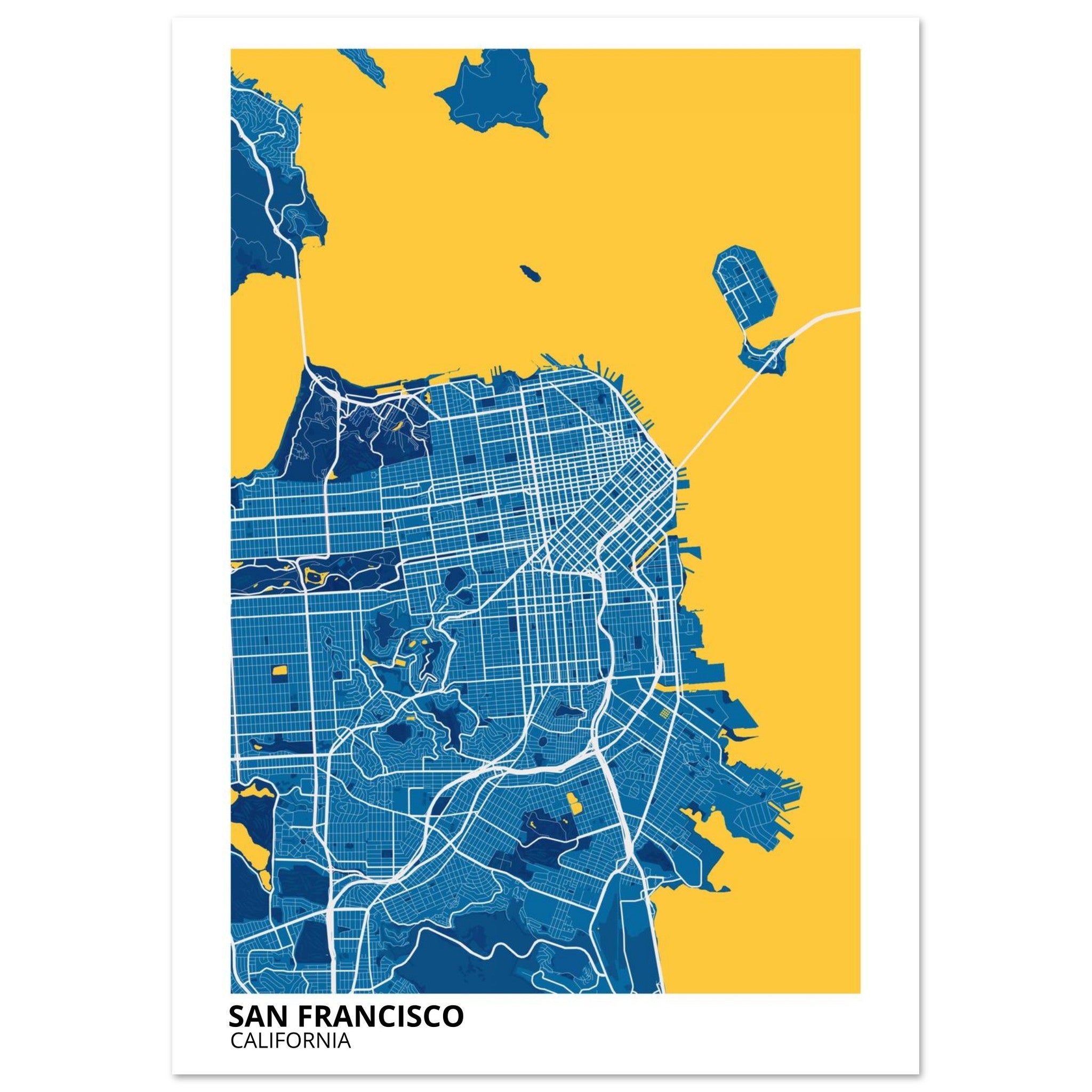 san francisco map poster print