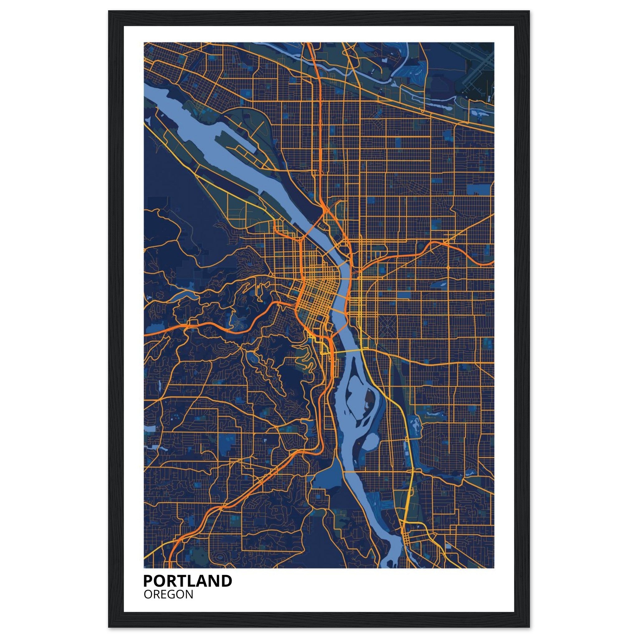 portland map poster print